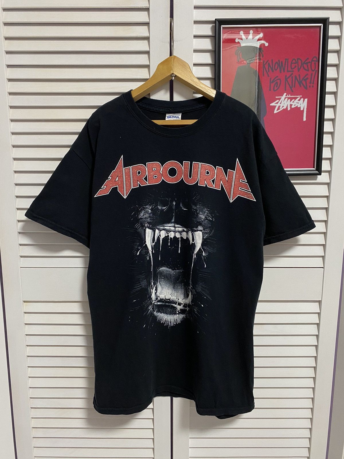 Band Tees Vintage 00s T-Shirt Airbourne The Black Dog Graphic Size US M / EU 48-50 / 2 - 1 Thumbnail
