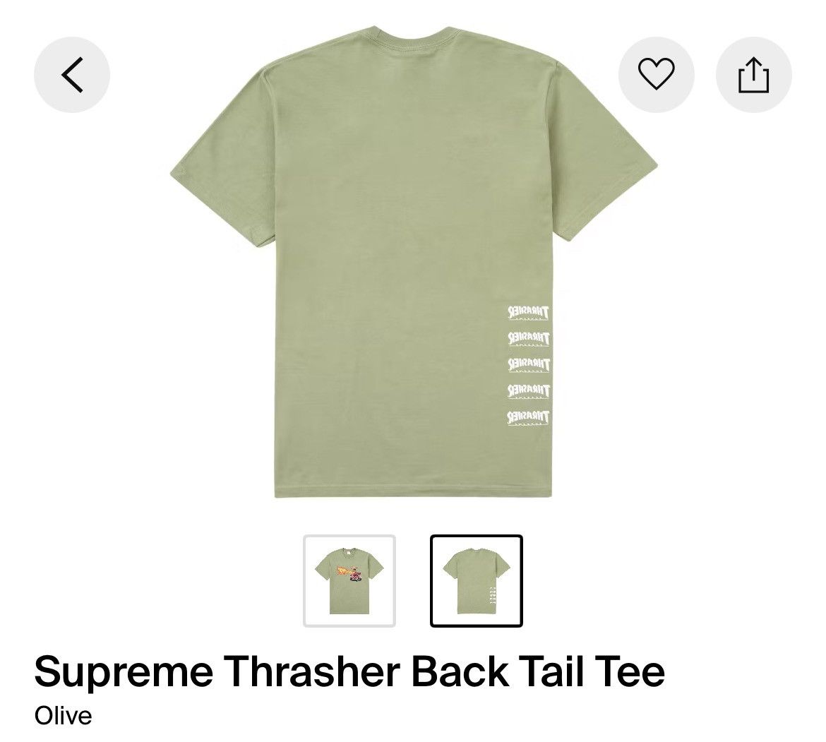 Supreme × Thrasher Supreme/Thrasher Back Tail Tee Size US M / EU 48-50 / 2 - 5 Thumbnail