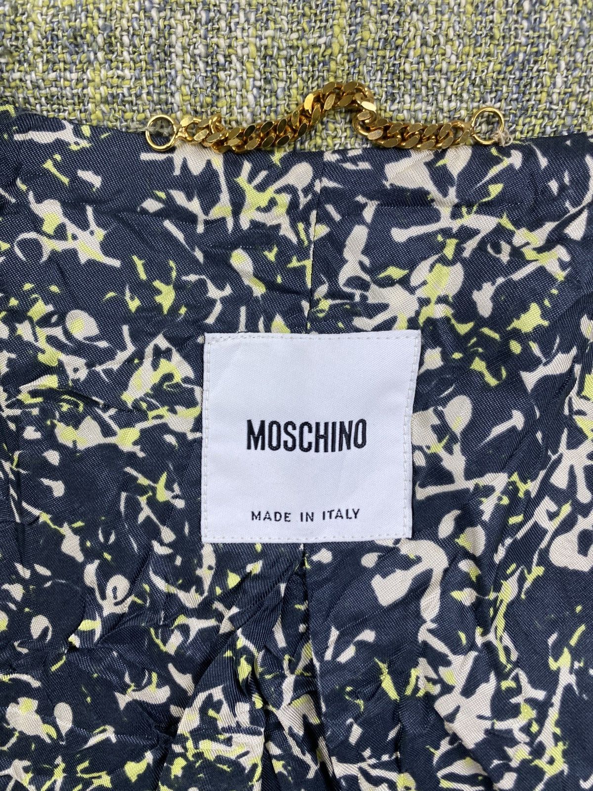 Moschino × Vintage Vintage Moschino Tweed Lime Green Cropped Jacket Size M / US 6-8 / IT 42-44 - 8 Thumbnail