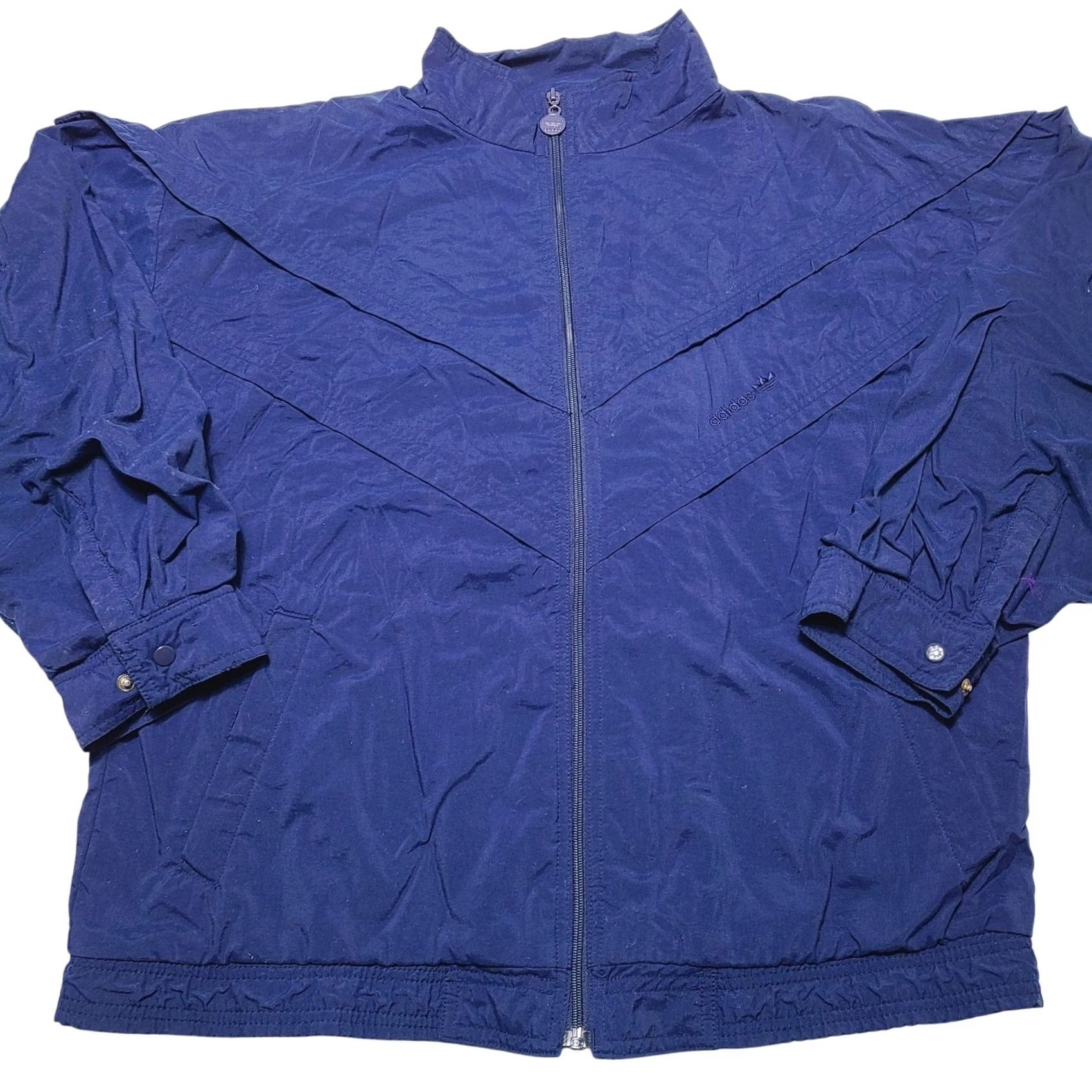Adidas VINTAGE Adidas Track Jacket Men L 90s Nylon Windbreaker Cotton Lined Blue Embroidered Logo Zipper Windbreaker Size US L / EU 52-54 / 3 - 2 Thumbnail