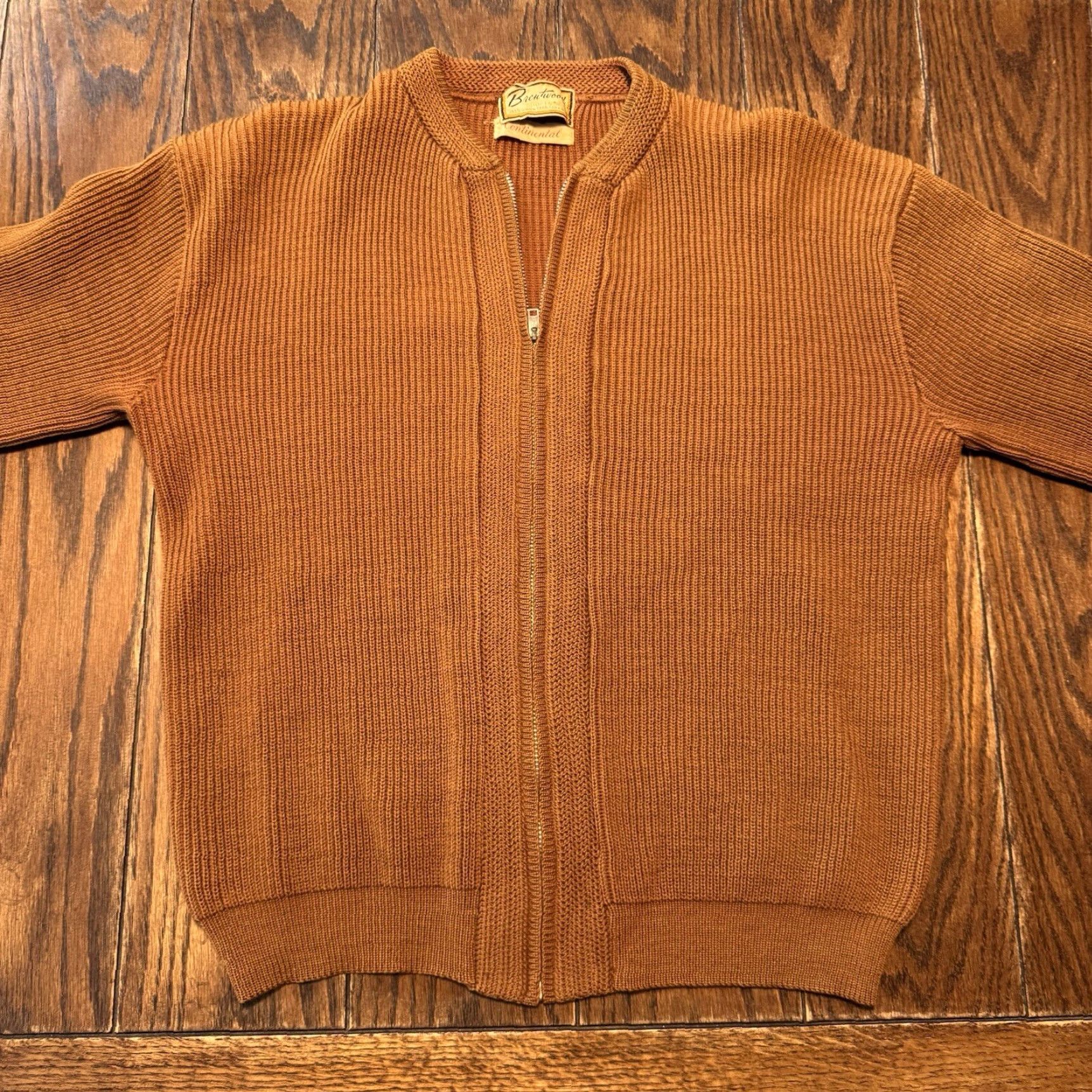 Vintage VINTAGE Brentwood Sportswear Full Zip Wool Sweater Mens Size Medium Brown Size US M / EU 48-50 / 2 - 2 Thumbnail