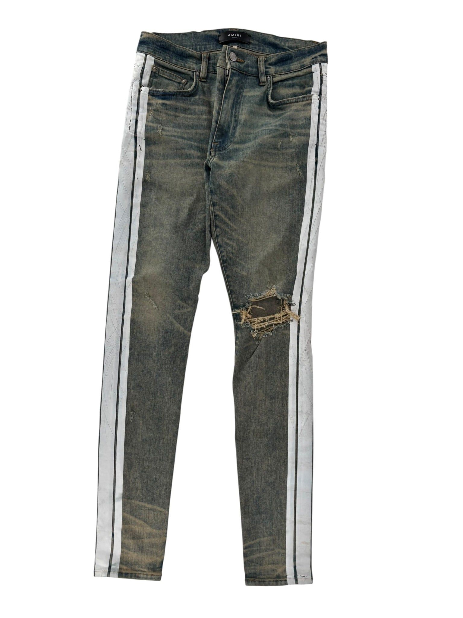 Amiri Skinny Jean White Side Pannel Size US 31 - 1 Thumbnail