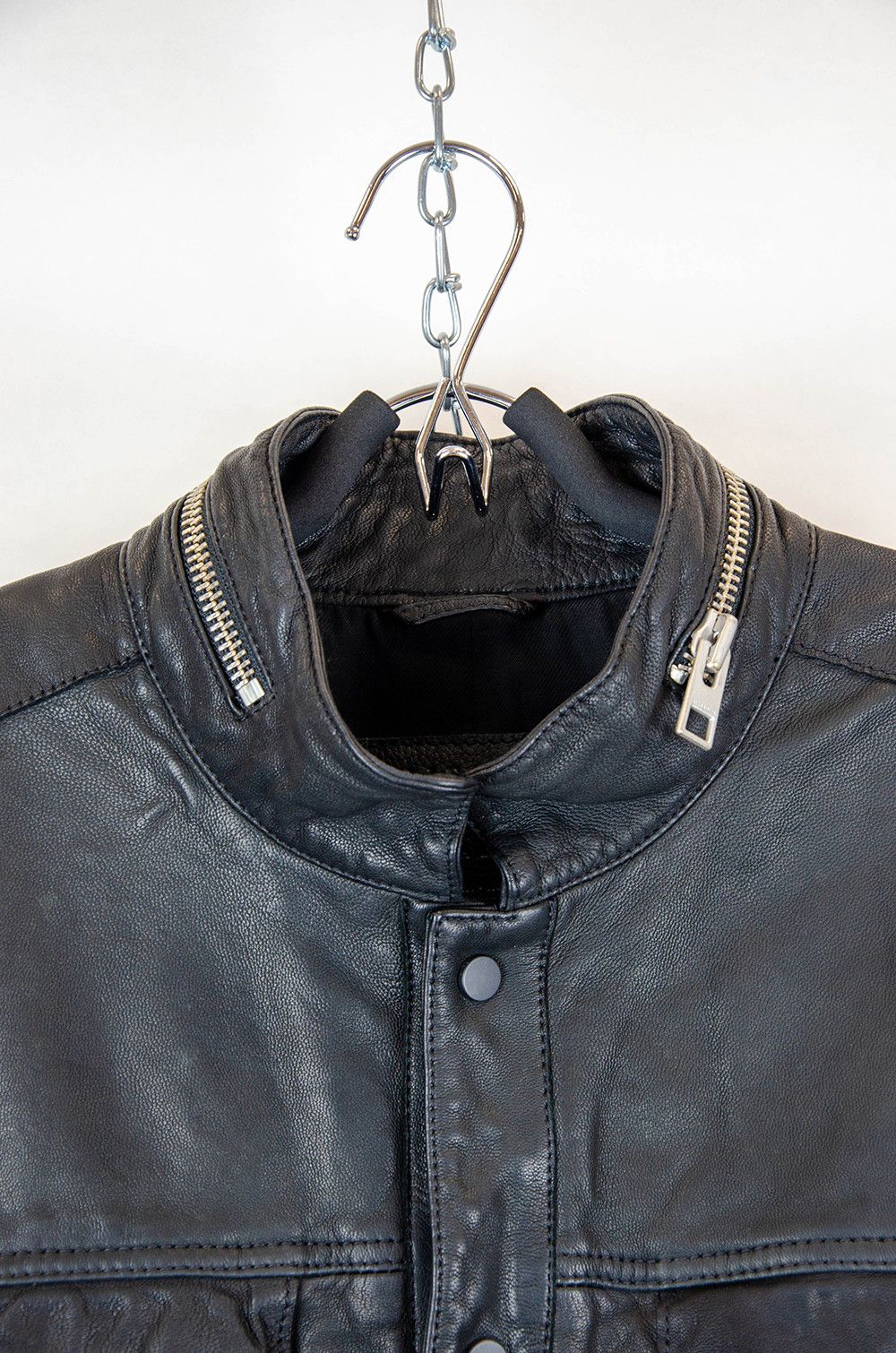 Allsaints AllSaints Holmes Leather Moto Jacket Black Size XL Size US XL / EU 56 / 4 - 6 Thumbnail