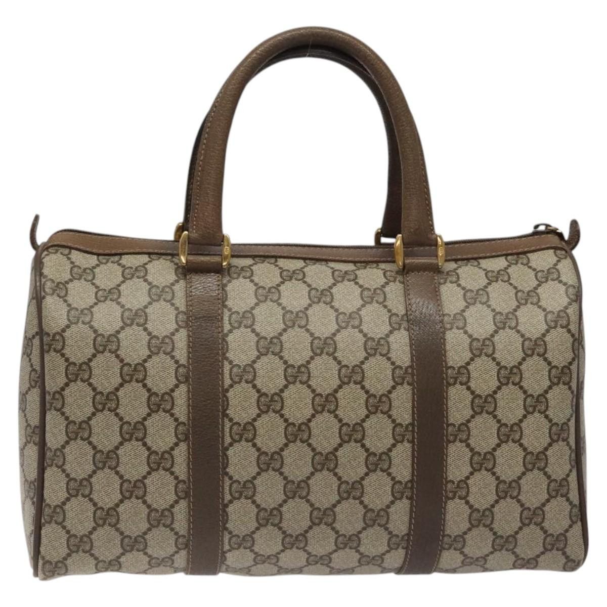 Gucci GUCCI GG Supreme Web Sherry Line Hand Bag Pvc Leather Beige Size ONE SIZE - 3 Thumbnail