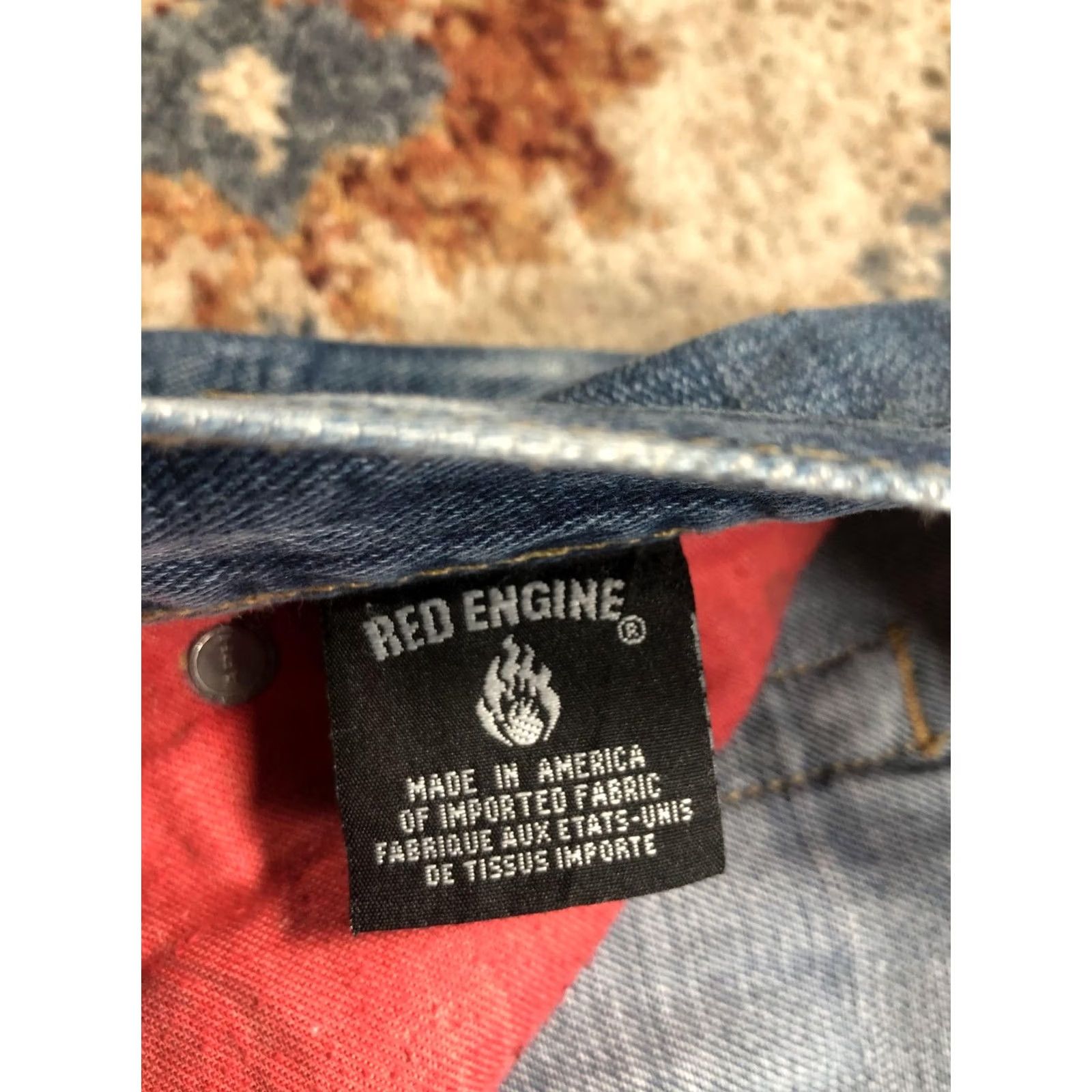 Denime Red Engine Jeans Womens 29 Blue Boyfriend Distressed Relaxed Fit Denim Made USA Size 29" - 7 Thumbnail