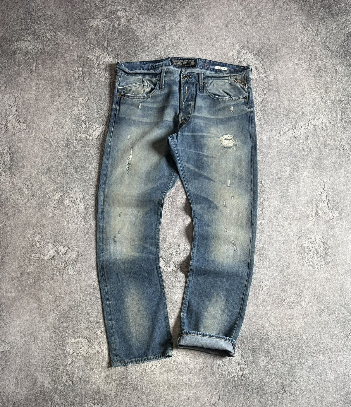Replay Replay 36/34 Waitom distressed jeans pants trousers 👖 Y2K Size US 36 / EU 52 - 1 Thumbnail