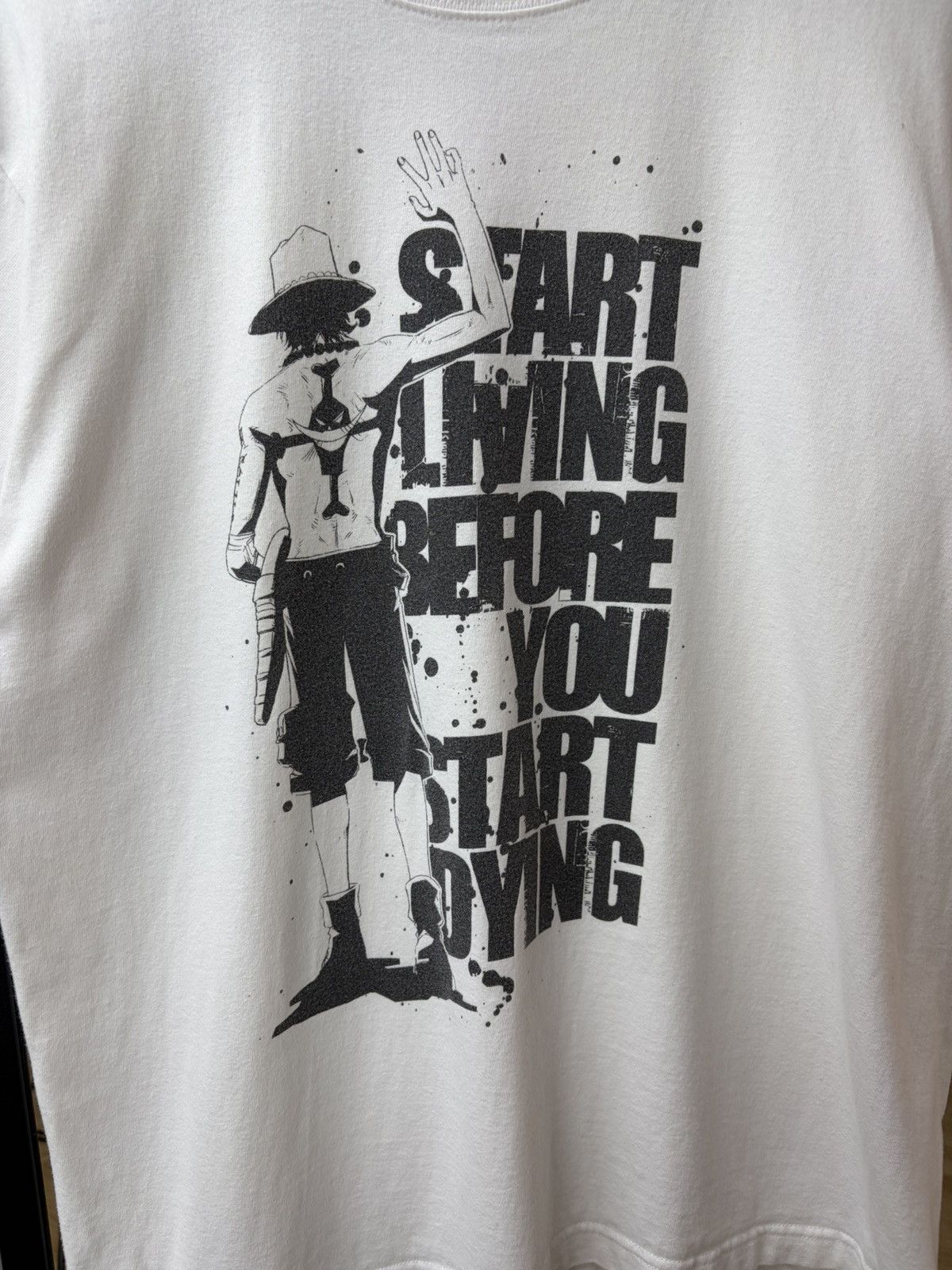 Anime Vintage One Piece Monkey D. Luffy “Start Living Before” Tee Size US L / EU 52-54 / 3 - 5 Thumbnail