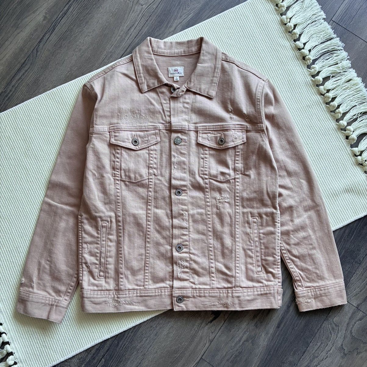 AG Adriano Goldschmied Adriano Goldschmied Nancy Faded Pink Denim Jacket Size S / US 4 / IT 40 - 1 Thumbnail