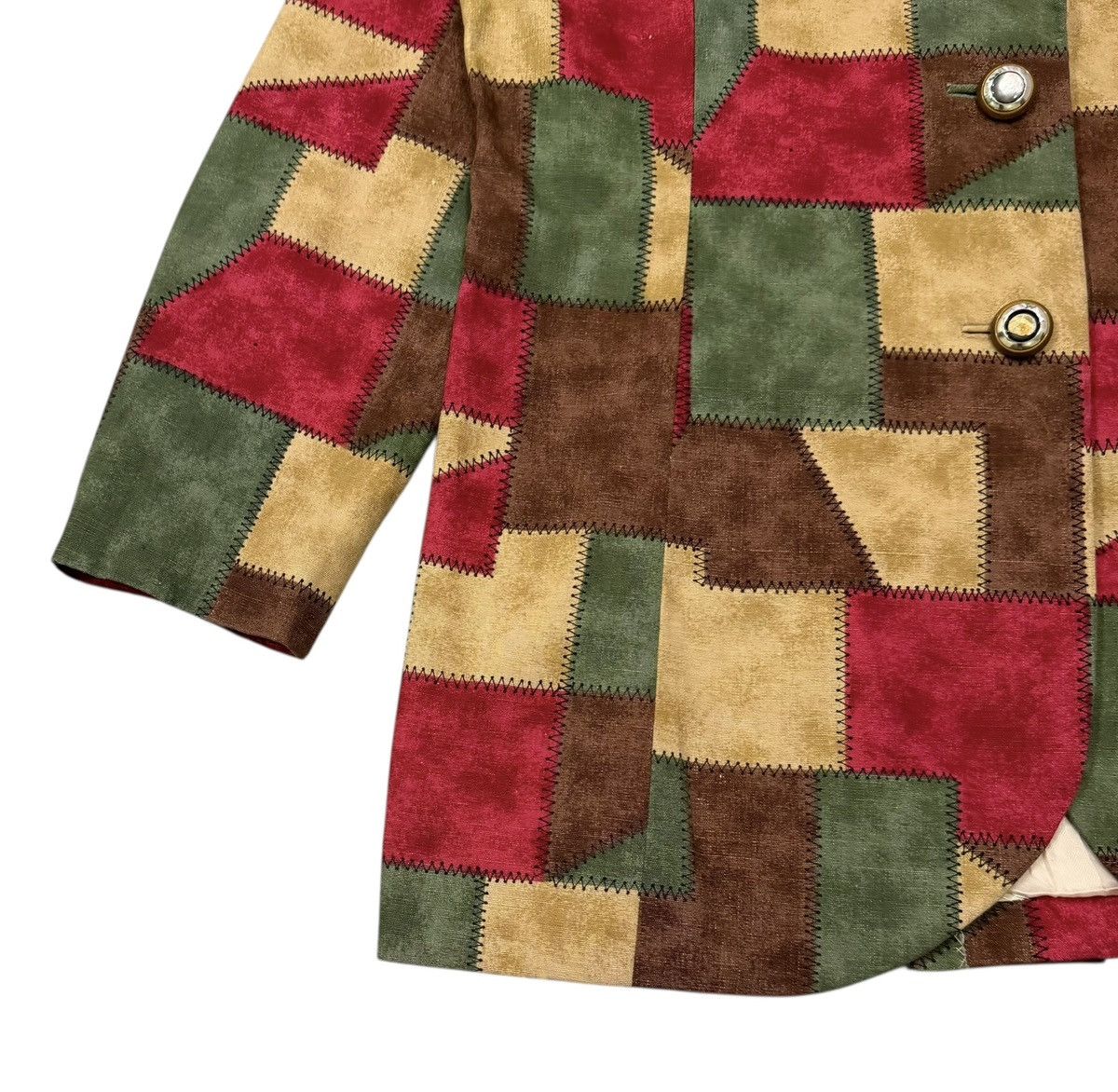 Vintage Vintage 90’s Multicolour Patchwork Style Buttons Jacket Size M / US 6-8 / IT 42-44 - 4 Thumbnail