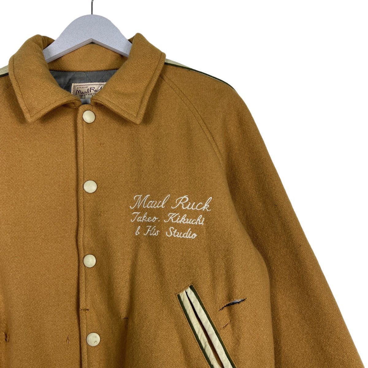 Takeo Kikuchi 🔥 MAUL RUCK TAKEO KIKUCHI WOOL VARSITY BOMBER JACKET Size US L / EU 52-54 / 3 - 6 Thumbnail