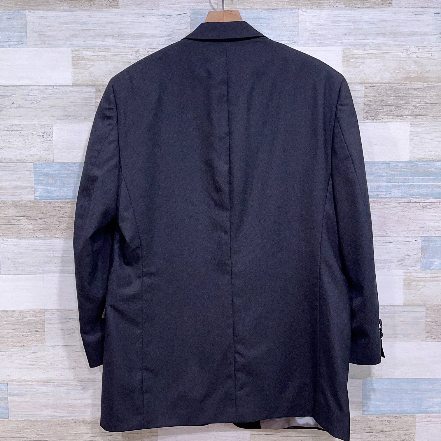 Stafford Stafford 100% Wool Notch Collar Tuxedo Suit Black 44L 40x30 Size 44R - 6 Thumbnail