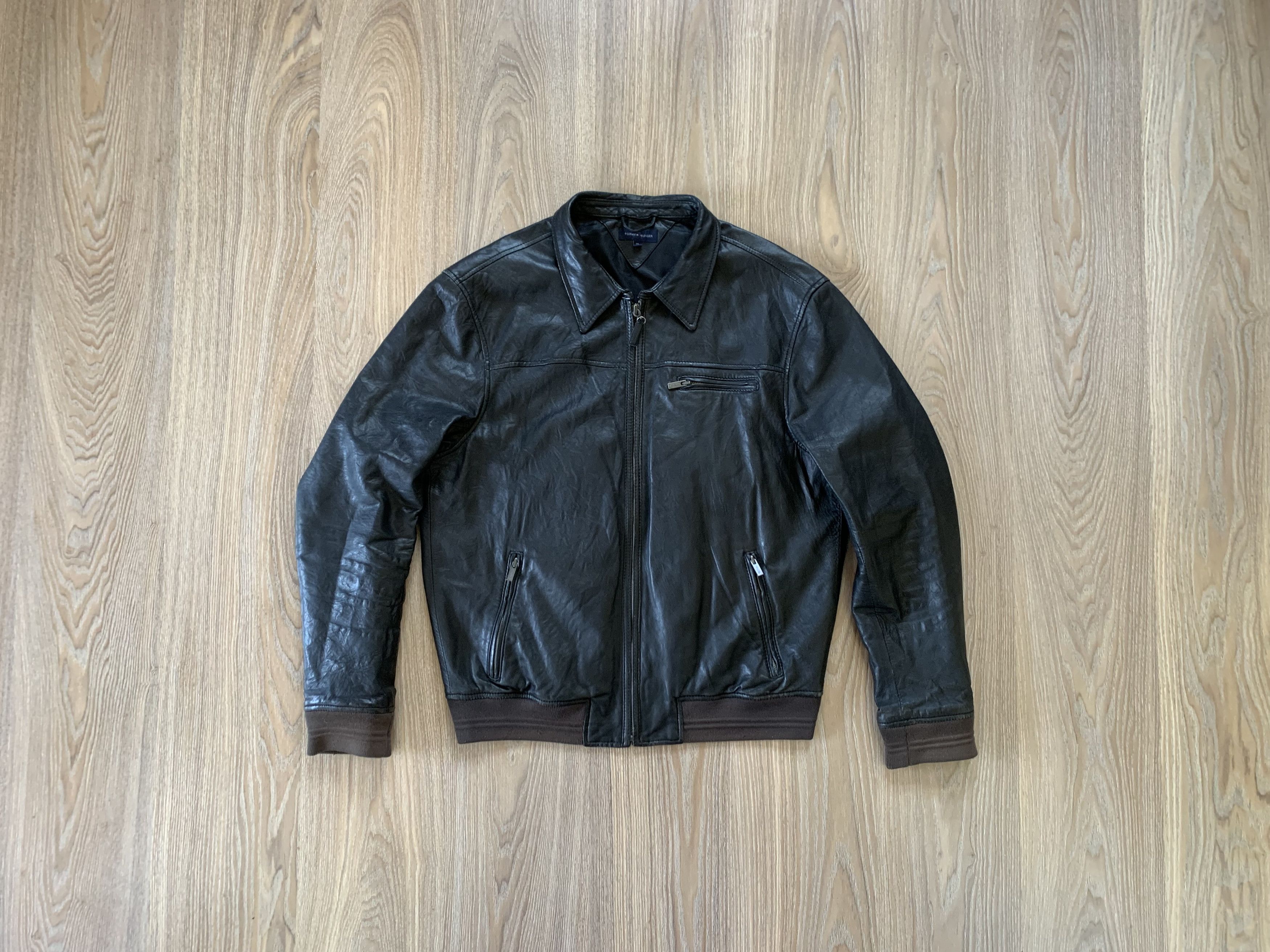 Tommy Hilfiger × Vintage Tommy Hilfiger Vintage Leather Jacket Size US M / EU 48-50 / 2 - 2 Thumbnail