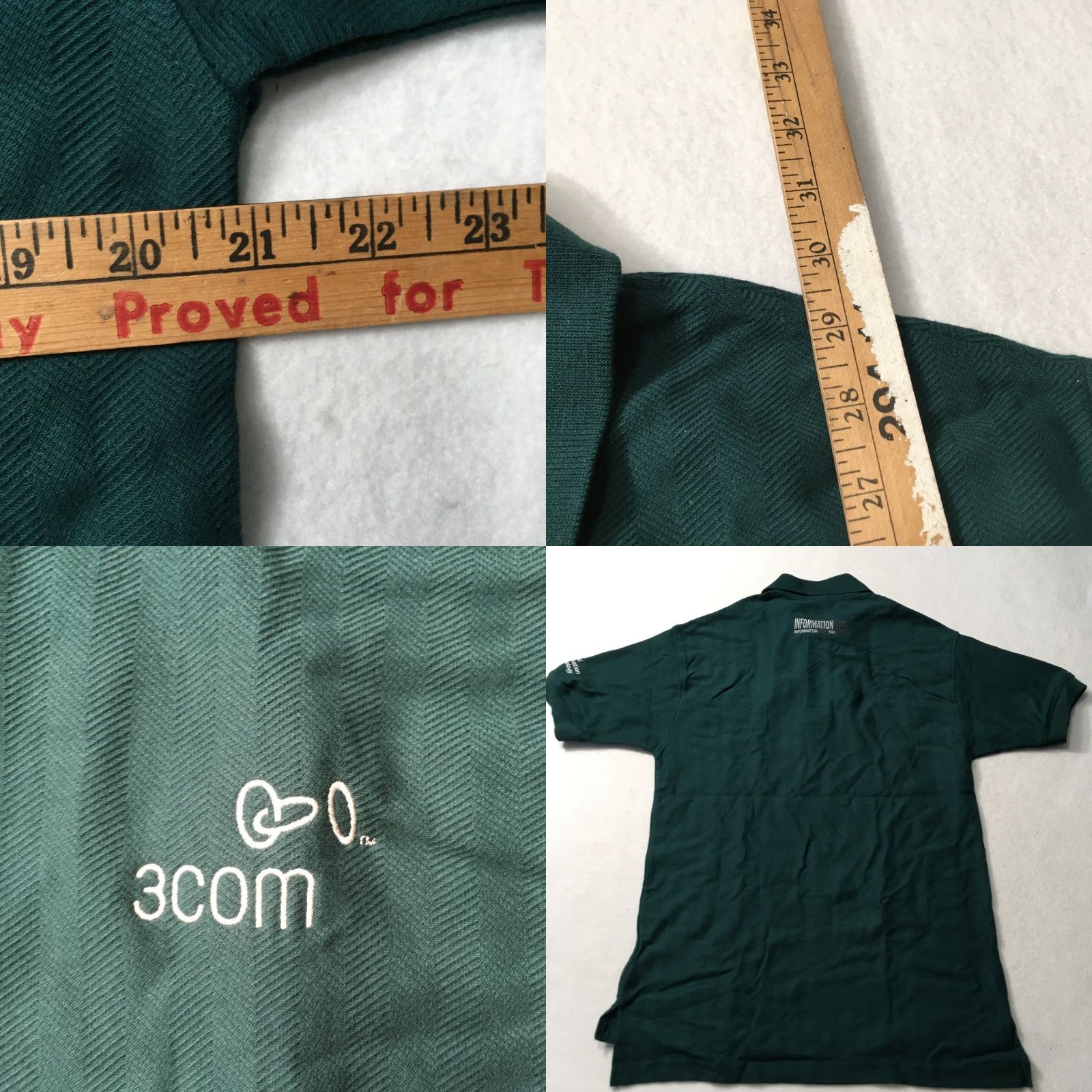 Vintage Polo Shirt Green Size Medium Men’s Shirt Button Up 3COM INFORMATION EMBROIDERED Size US M / EU 48-50 / 2 - 8 Thumbnail