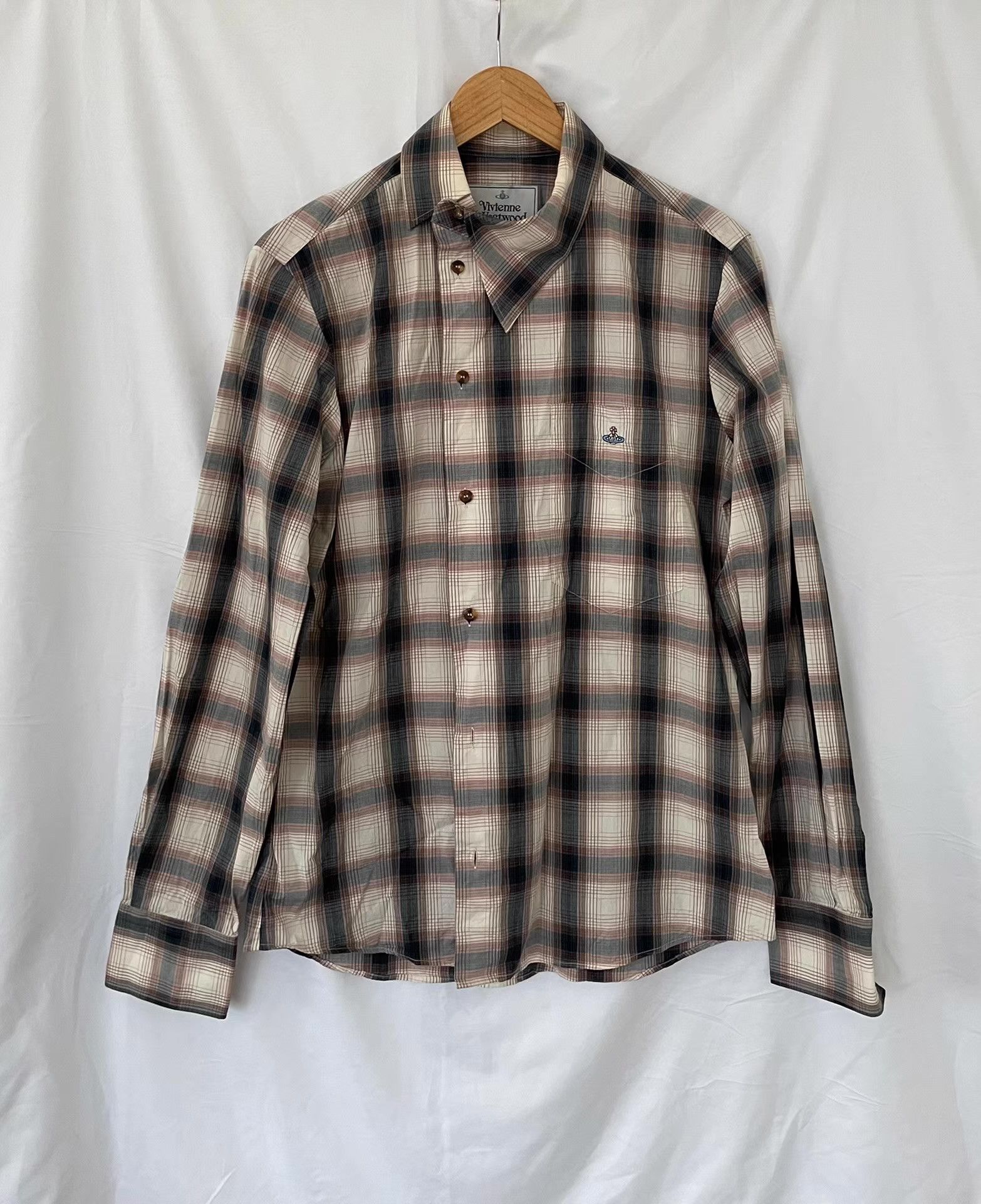 Vivienne Westwood Vivienne Westwood Man Men's Plaid Asymmetrical Shirt Ｑ21 Size US M / EU 48-50 / 2 - 1 Thumbnail