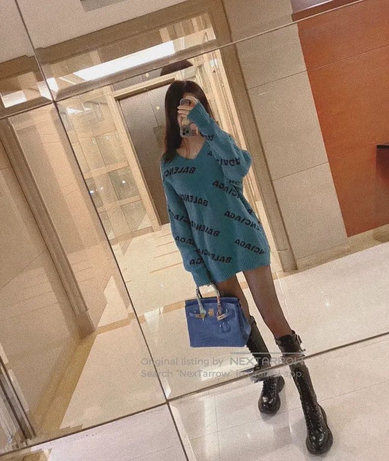 Balenciaga Balenciaga size 38 Sky blue or teal full print sweater Size M / US 6-8 / IT 42-44 - 6 Thumbnail