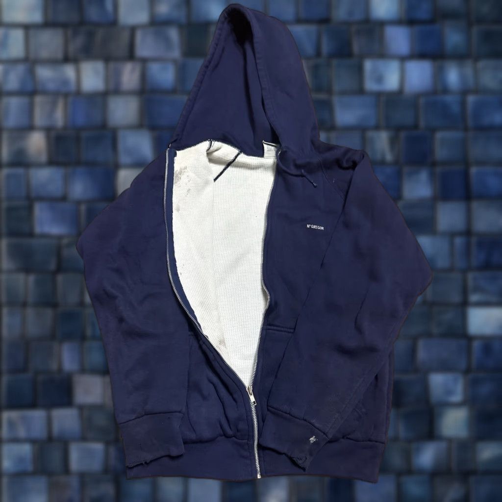 McGregor VINTAGE McGregor Sweatshirt Mens Medium Full Zip Waffle Knit Lined Active Hoodie Size US M / EU 48-50 / 2 - 1 Thumbnail
