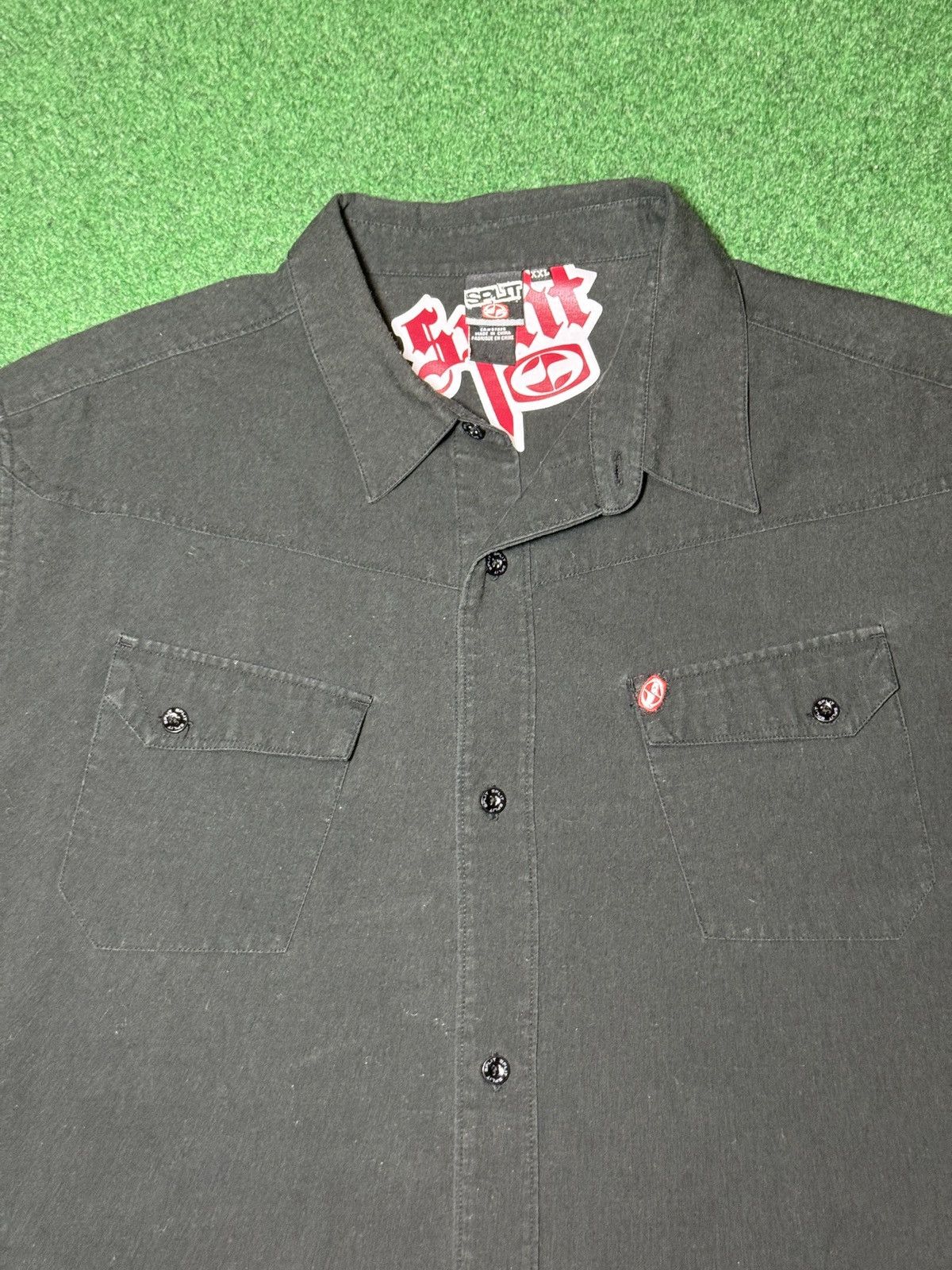 Split Split Vintage Button Up Skater Grunge XXL 90s Y2K Shirt Size US XXL / EU 58 / 5 - 2 Thumbnail