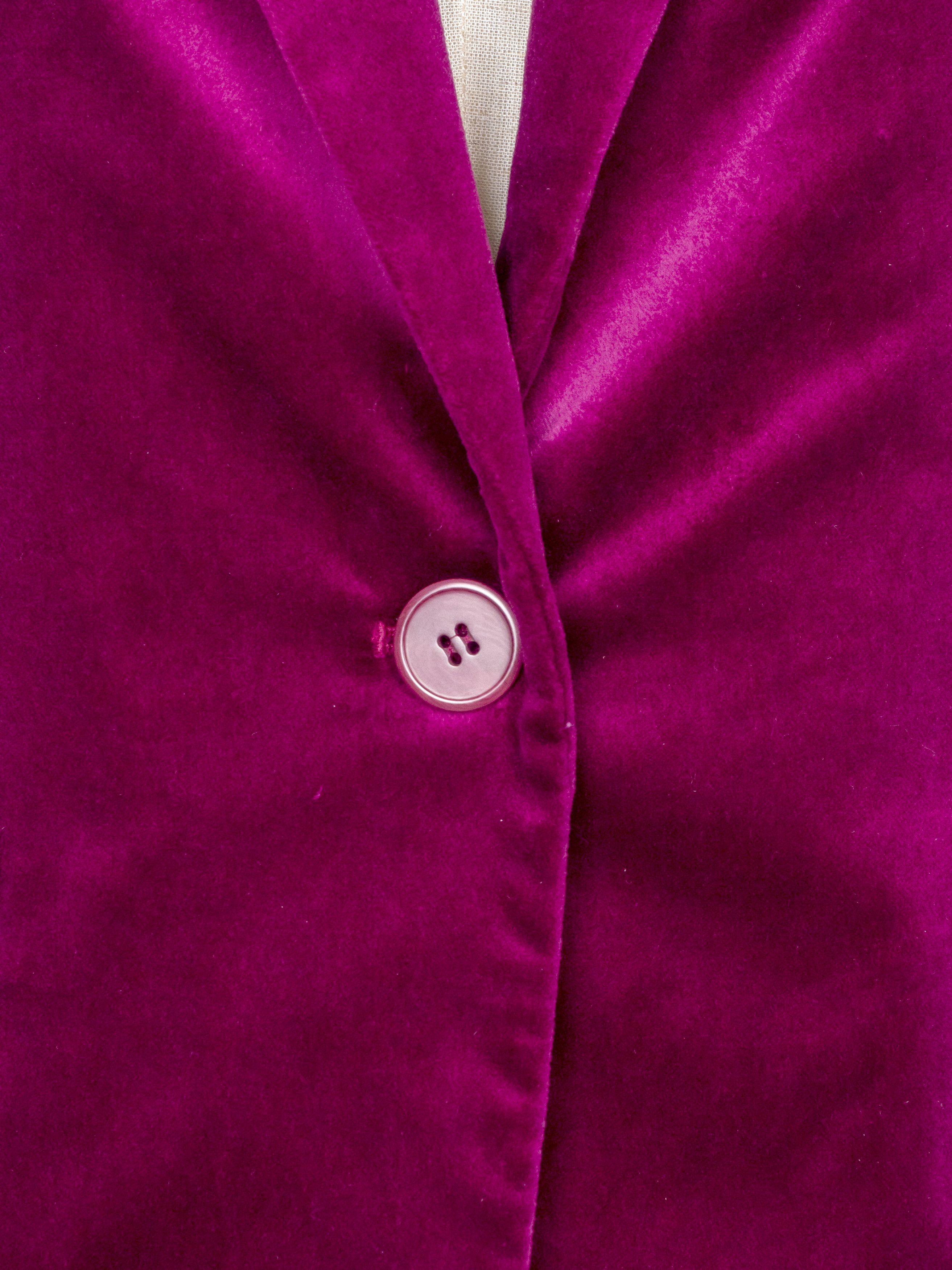 Theory Theory Fuchsia Velvet Slim Fit Pant Suit Size XXS / US 00 / IT 34 - 3 Thumbnail