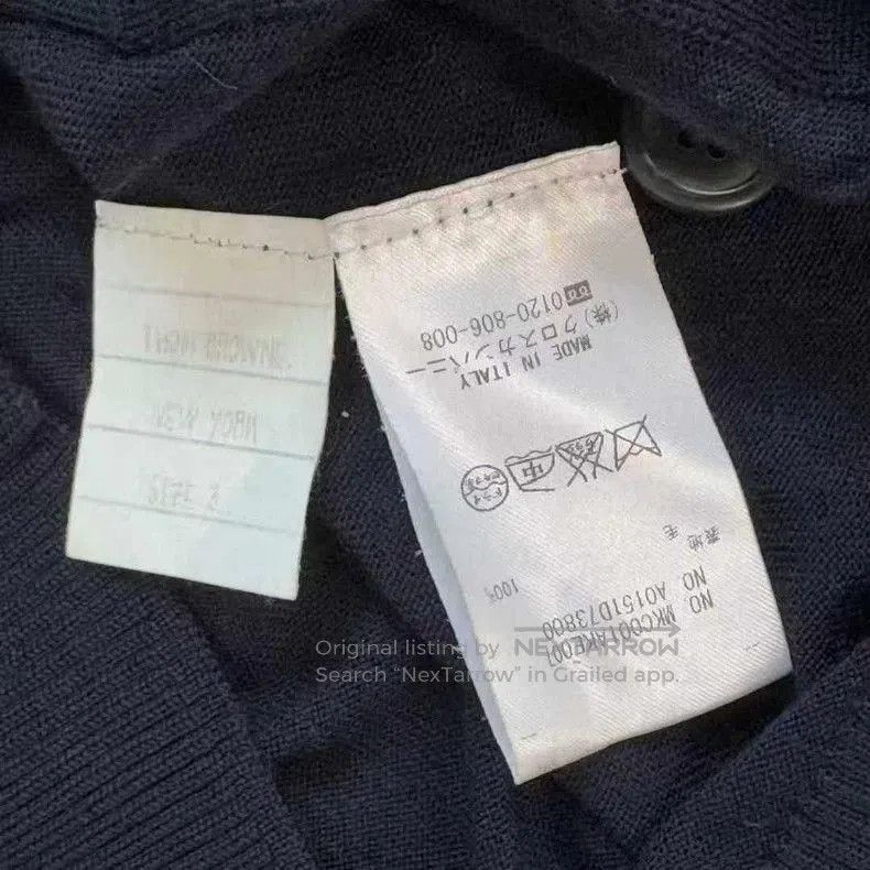 Thom Browne ThomBrowne Navy Wool Cardigan 3. Size US M / EU 48-50 / 2 - 4 Thumbnail