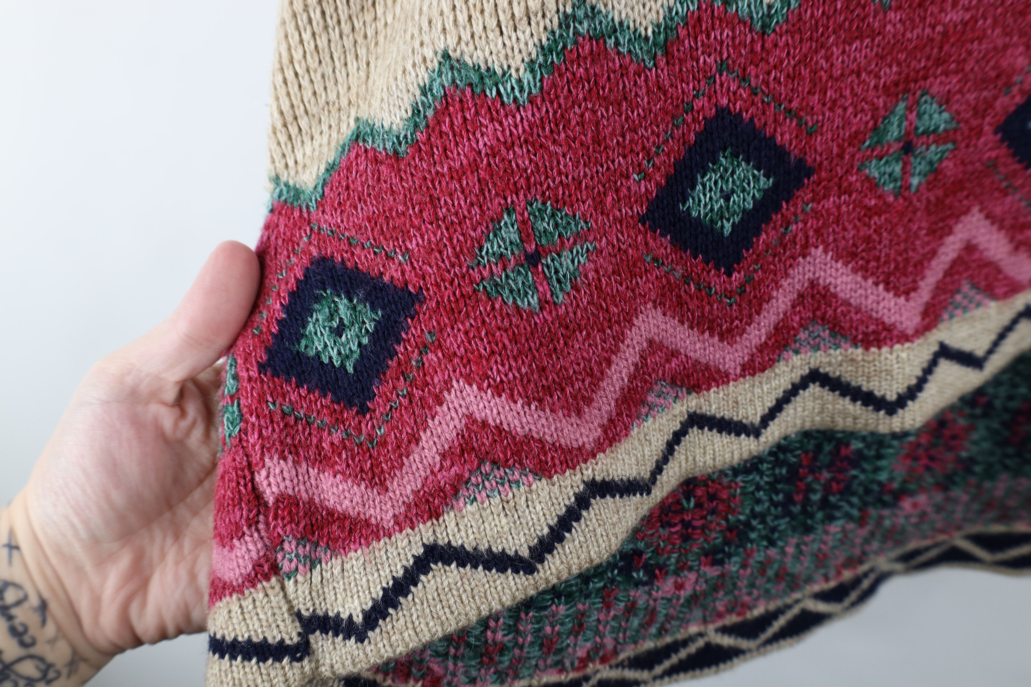 Vintage Vintage 90s Streetwear Fair Isle Knit Tunic Sweater USA Size L / US 10 / IT 46 - 7 Thumbnail