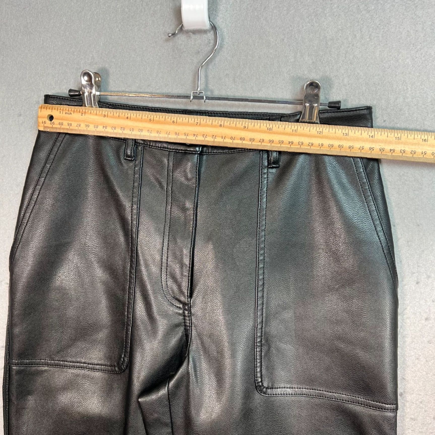 Aritzia Aritzia Wilfred Free Black Faux Leather Straight Leg Pants Size 6 Size 28" / US 6 / IT 42 - 6 Thumbnail