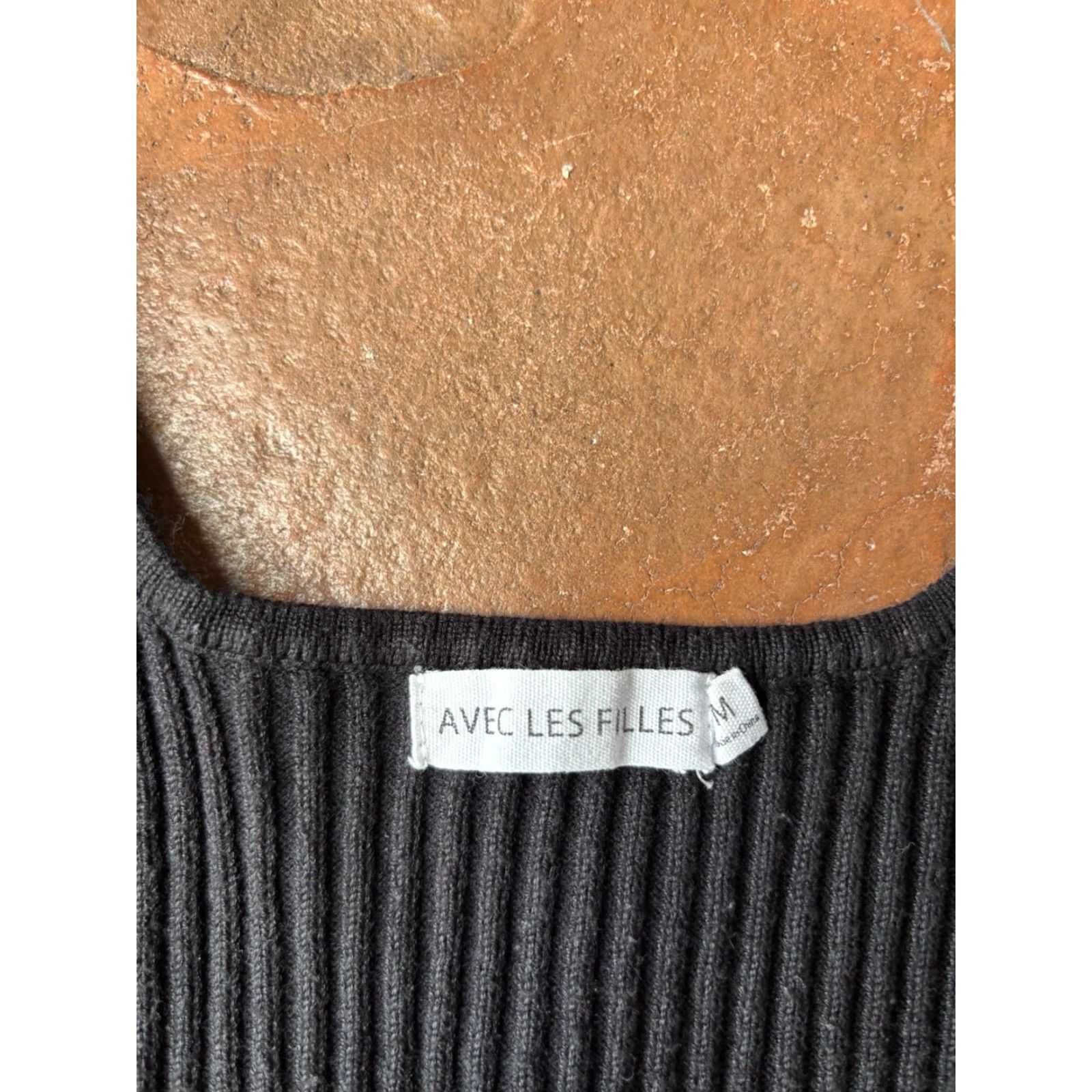 AVEC LES FILLES Avec Les Filles Ribbed Scoop Neck Cropped Tank Women's M Black Size M / US 6-8 / IT 42-44 - 2 Thumbnail