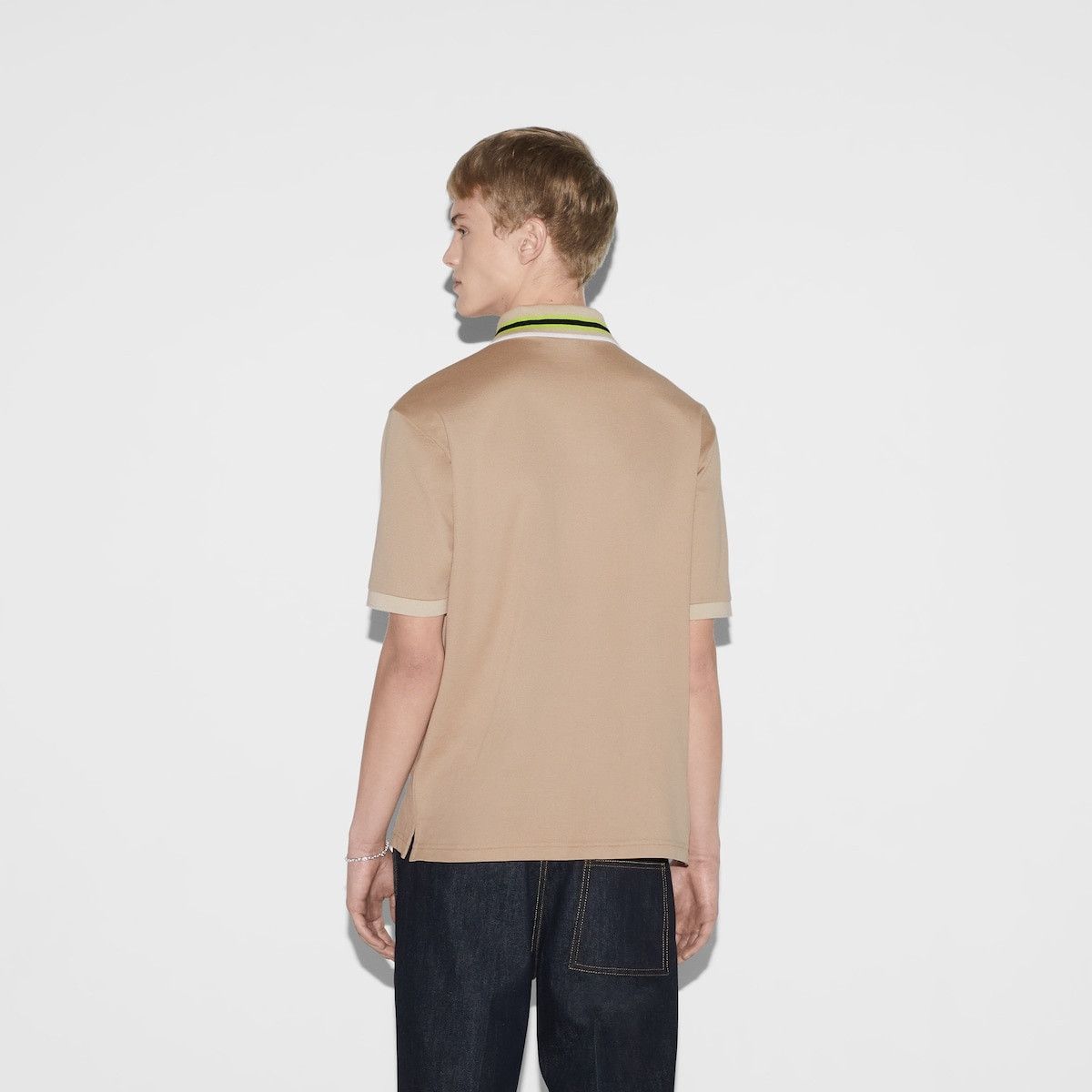 Gucci o1s1wg111025 Cotton Piquet Polo Shirt in Beige Size US XXL / EU 58 / 5 - 7 Thumbnail