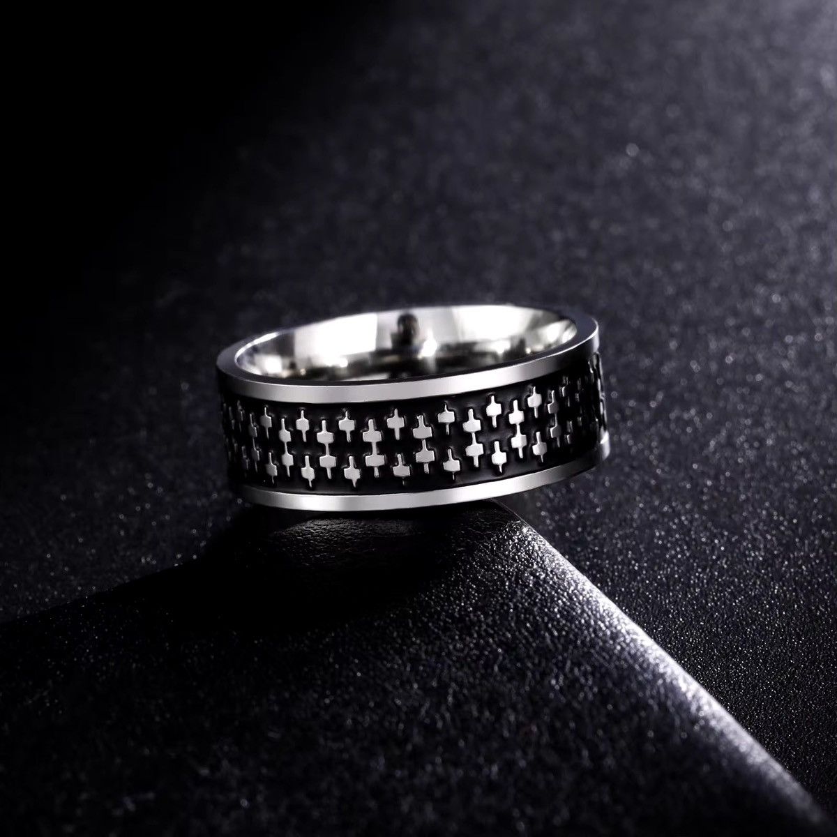 Japanese Brand × Jewelry × Vintage Checkerboard Black and White Ring Size ONE SIZE - 2 Thumbnail