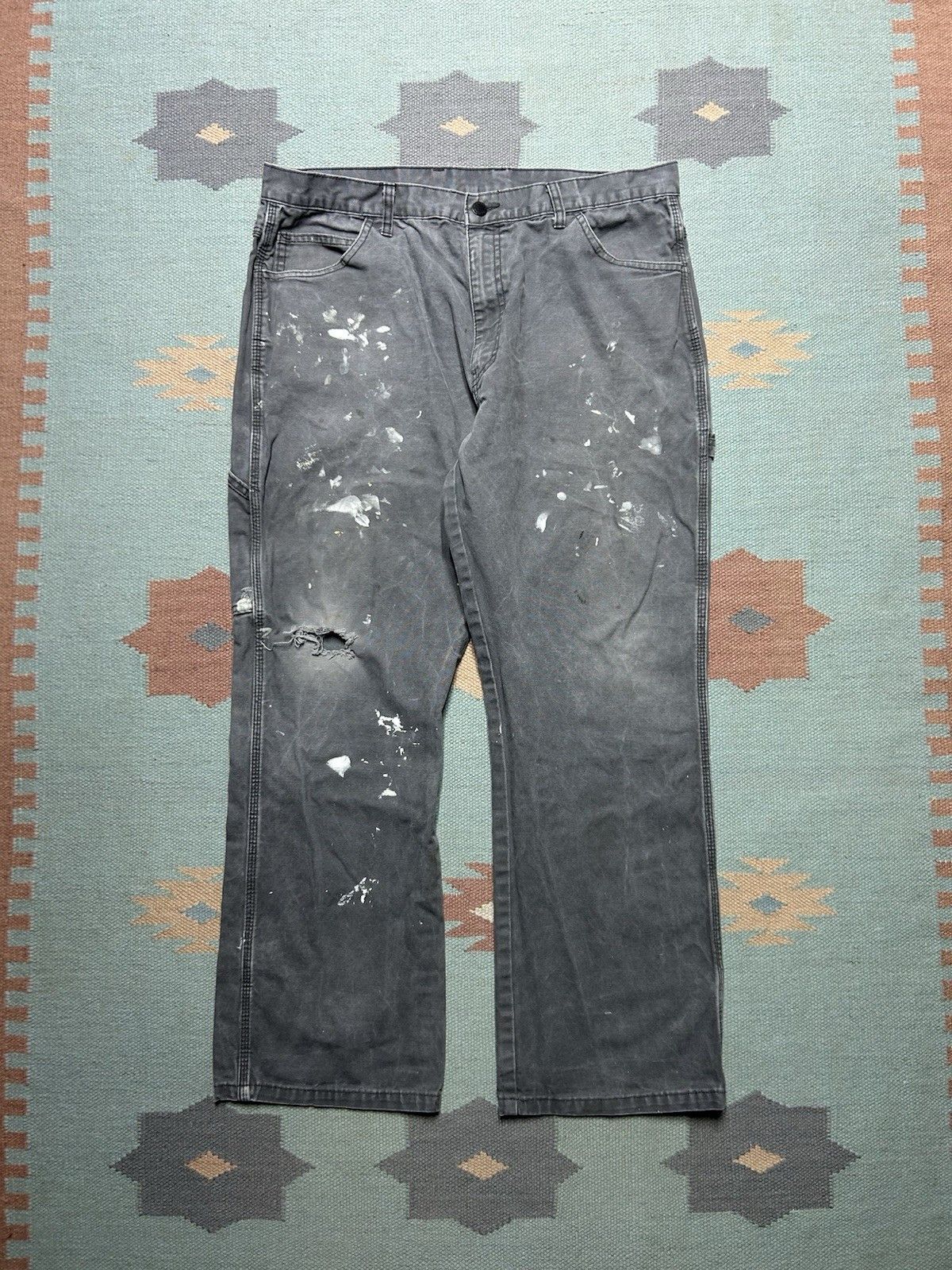 Vintage Vtg dickies canvas carpenter pants paint distres faded 36x29 Size US 36 / EU 52 - 1 Thumbnail