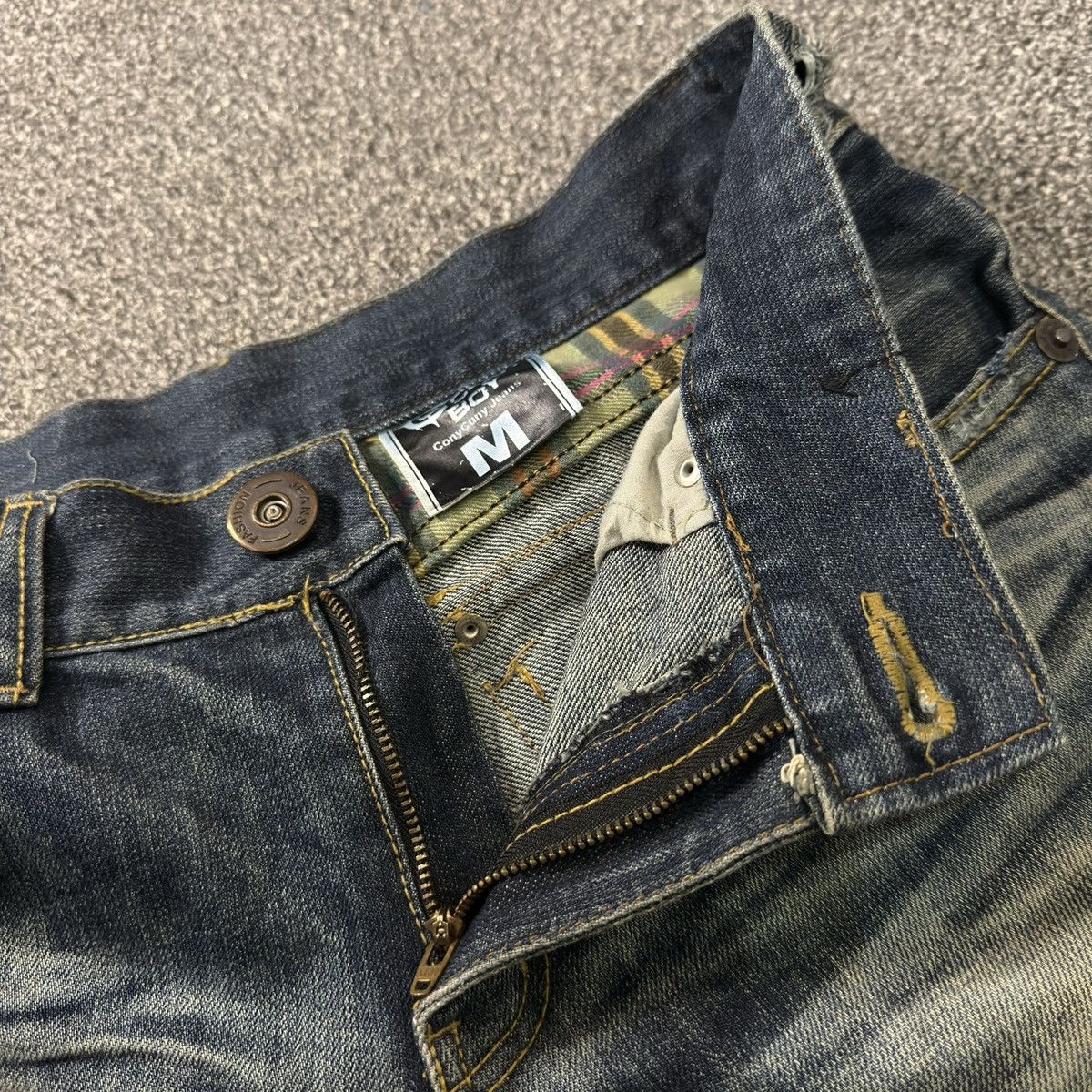 If Six Was Nine Y2k Attemp ConyCuny Boy Distressed Whisker Denim Size US 32 / EU 48 - 14 Thumbnail