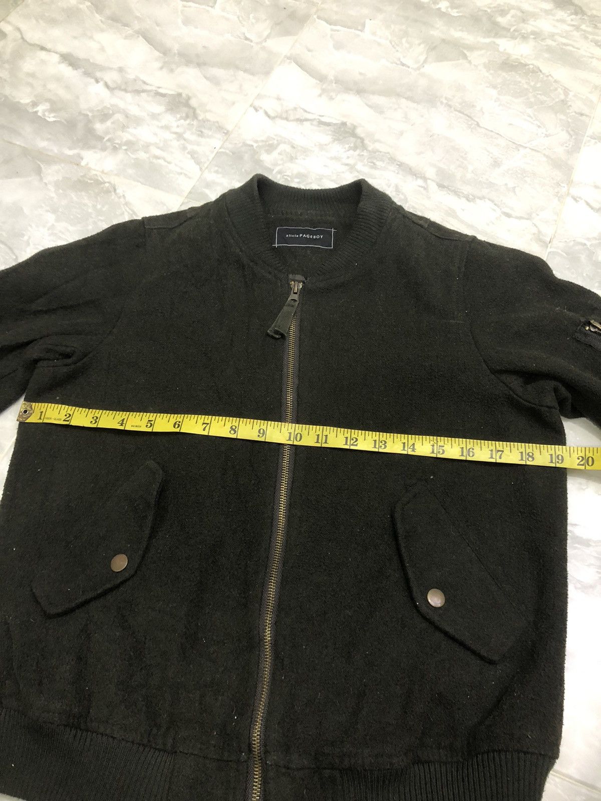 Japanese Brand Alicia Pageboy Wool MA-1 Bomber Jacket Olive Japan Size S / US 4 / IT 40 - 13 Thumbnail