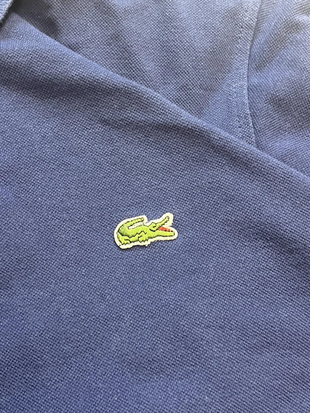 Lacoste Vintage Lacoste Navy Blue Polo Shirt Piqué Crocodile Sz 4 M Size US L / EU 52-54 / 3 - 3 Thumbnail