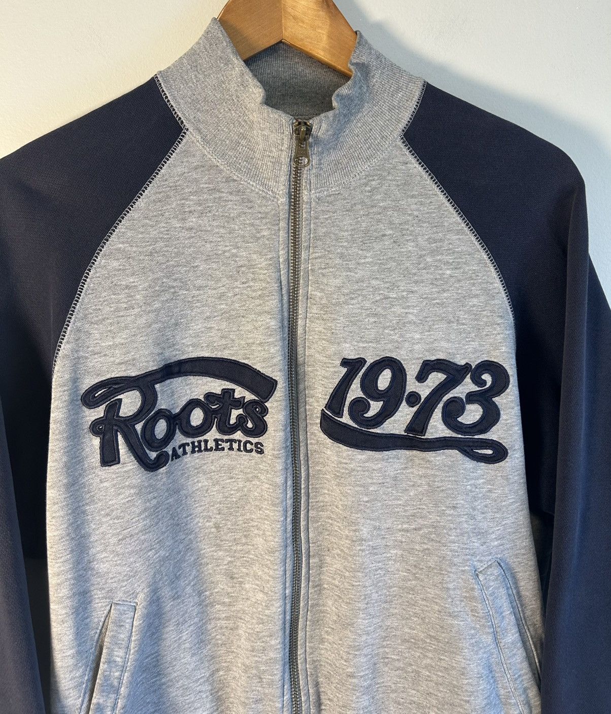 Roots Vintage Roots Canada Zip Up Sweater Womens Blue & Grey Size S / US 4 / IT 40 - 4 Thumbnail