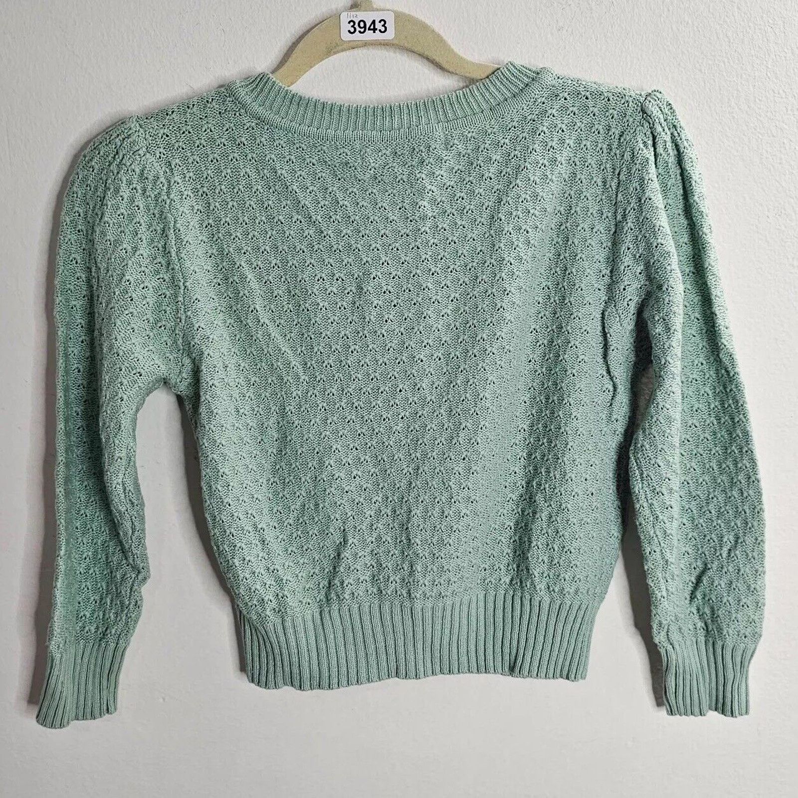 Other Ye Mak Mint Button Front Crew Neck Knit Crop Sweater Small Size S / US 4 / IT 40 - 4 Thumbnail