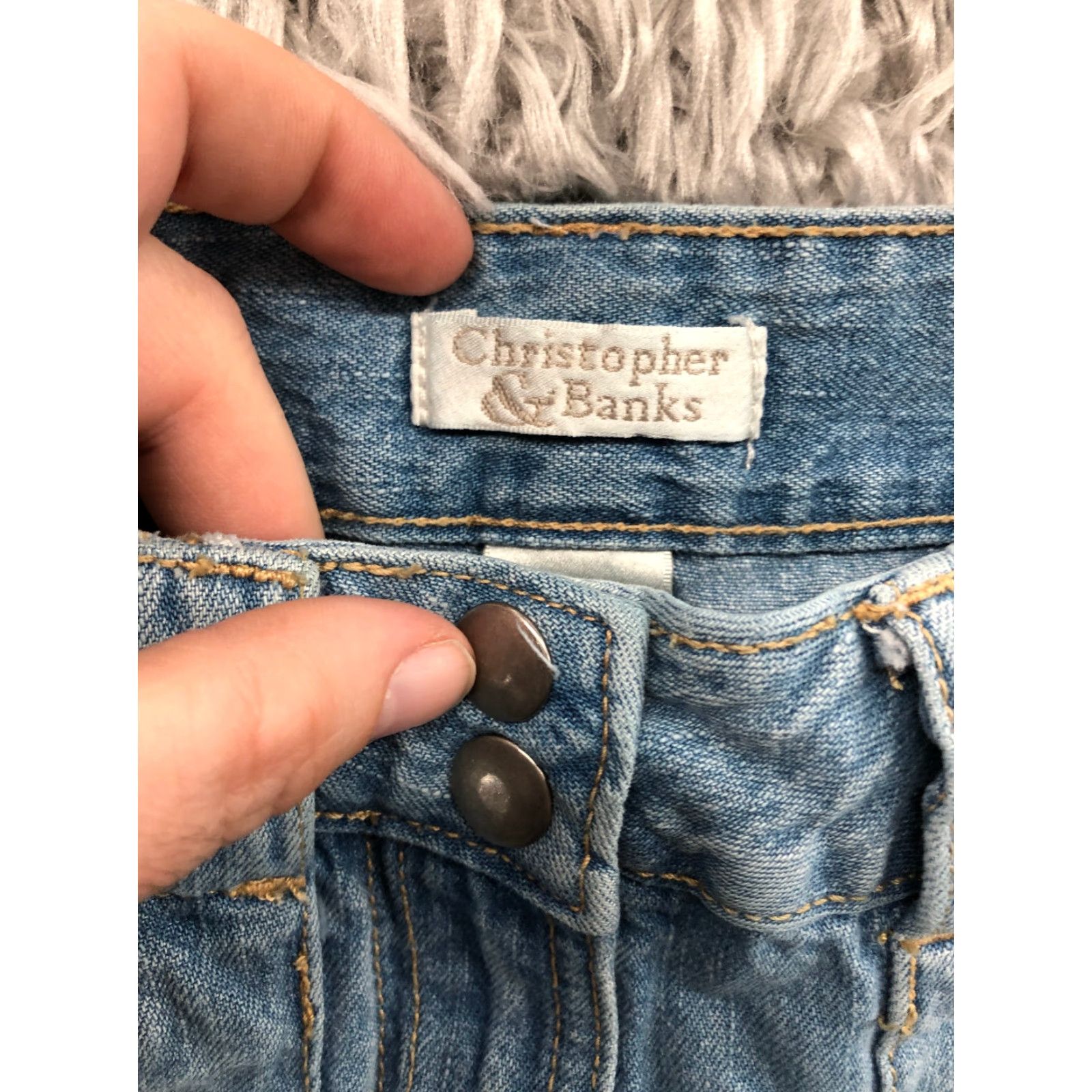Vintage VINTAGE Christopher & Banks Skirt Womens 4 A-Line Knee Length Denim Medium Wash Blue Cotton Jeans? Size 27" / US 4 / IT 40 - 6 Thumbnail
