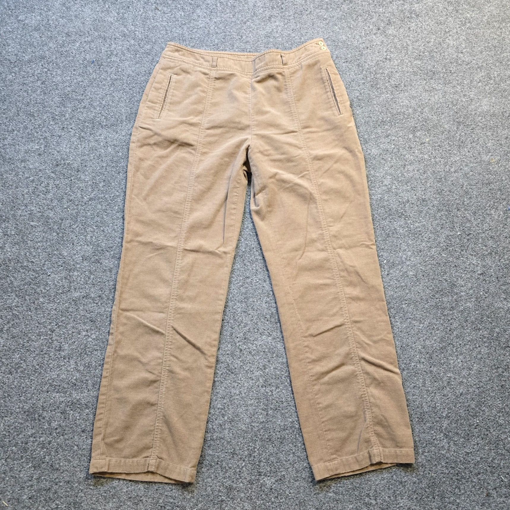 J. Jill VINTAGE J Jill Pants Womens 14 Beige Corduroy Velour Straight Leg Pockets 90s Cleaned Size 36" / US 14 / IT 50 - 2 Thumbnail