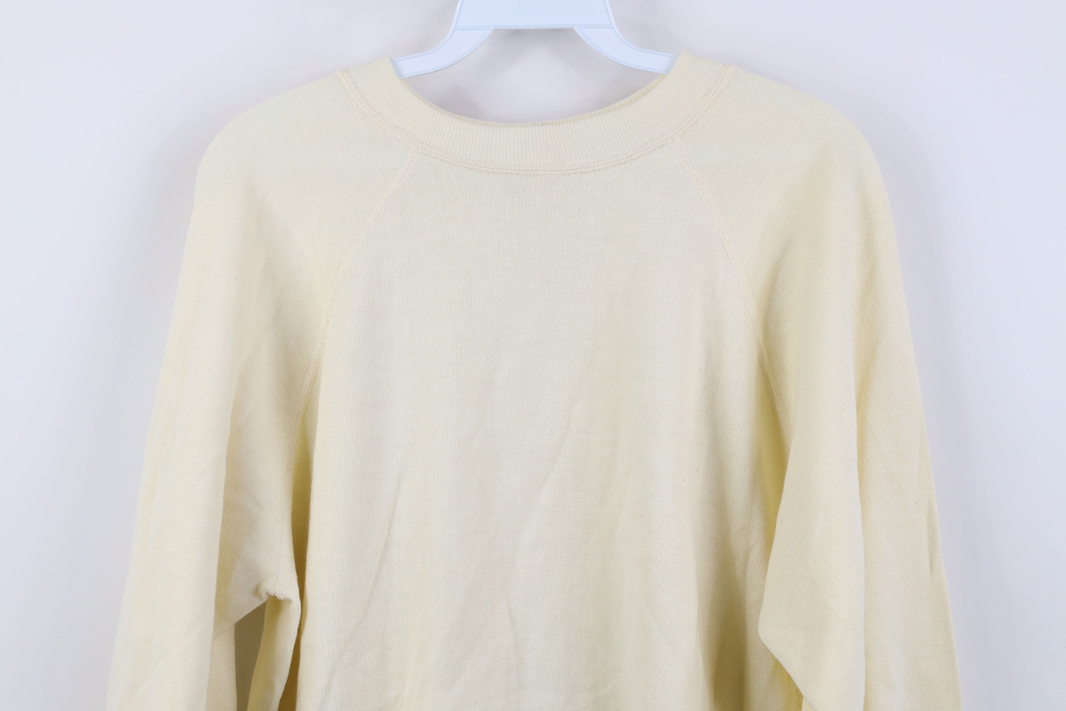 Vintage Vintage 70s Streetwear Crewneck Sweatshirt Pale Yellow USA Size US L / EU 52-54 / 3 - 9 Thumbnail