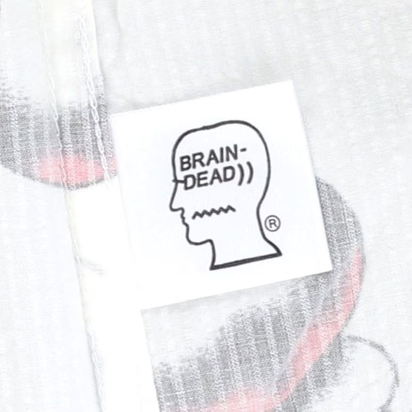 Brain Dead Brain Dead Tetsunori Tawaraya Seersucker Button-Up Shirt Mens M White/ Multi Graphic Print Casual, Travel, Workwear, Relaxed Fit Size US M / EU 48-50 / 2 - 4 Thumbnail