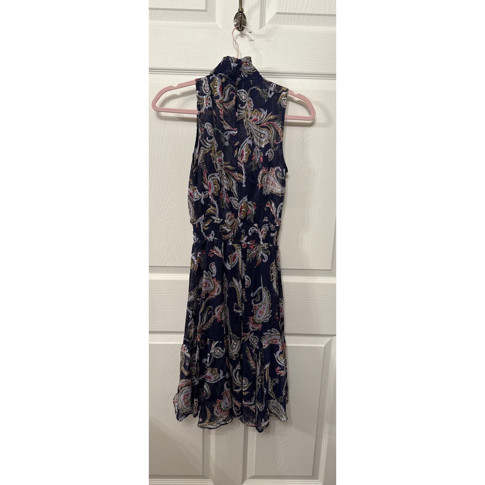 Nanette Lepore Nanette Lepore Chiffon Mock Neck Metallic Paisley Dress,2 Size XS / US 0-2 / IT 36-38 - 9 Thumbnail