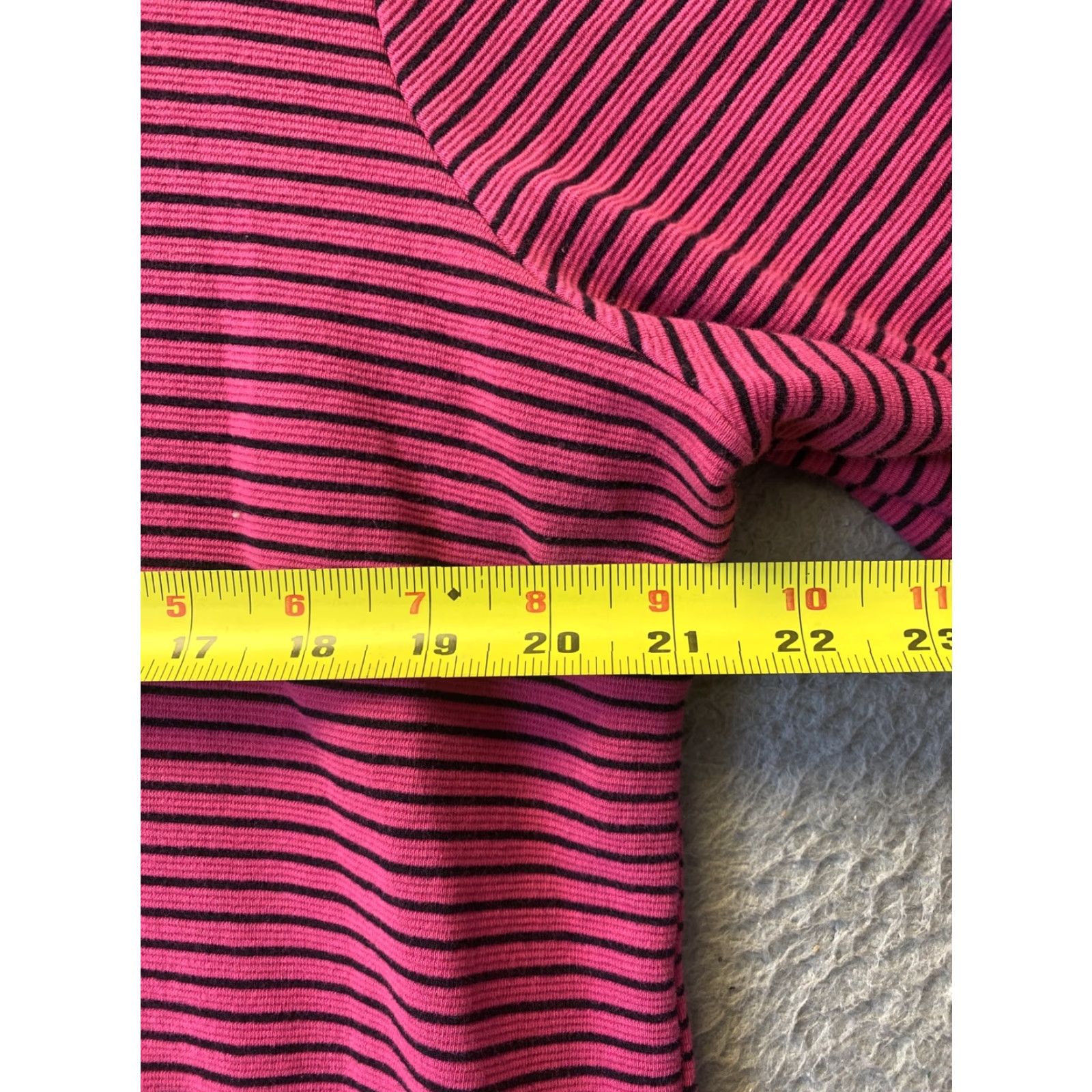 Croft & Barrow Croft Barrow Sweater Womens 1X Magenta Striped Long Sleeve Pullover 56-24 Size XL / US 12-14 / IT 48-50 - 5 Thumbnail
