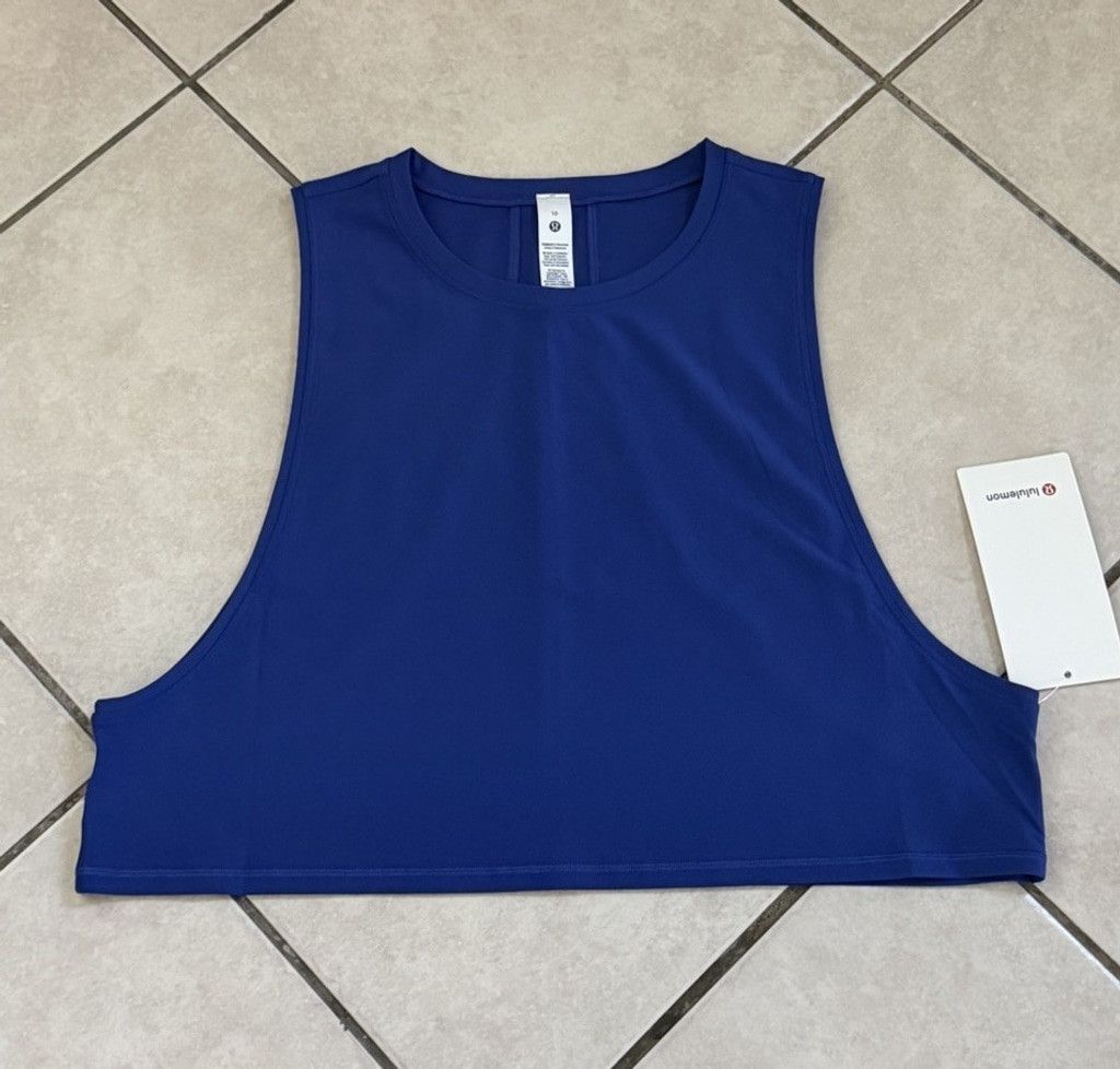 Lululemon LULULEMON MUSCLE LOVE CROP TANK TOUGH BLUE PSYCHIC SIZE 10 Size L / US 10 / IT 46 - 3 Thumbnail