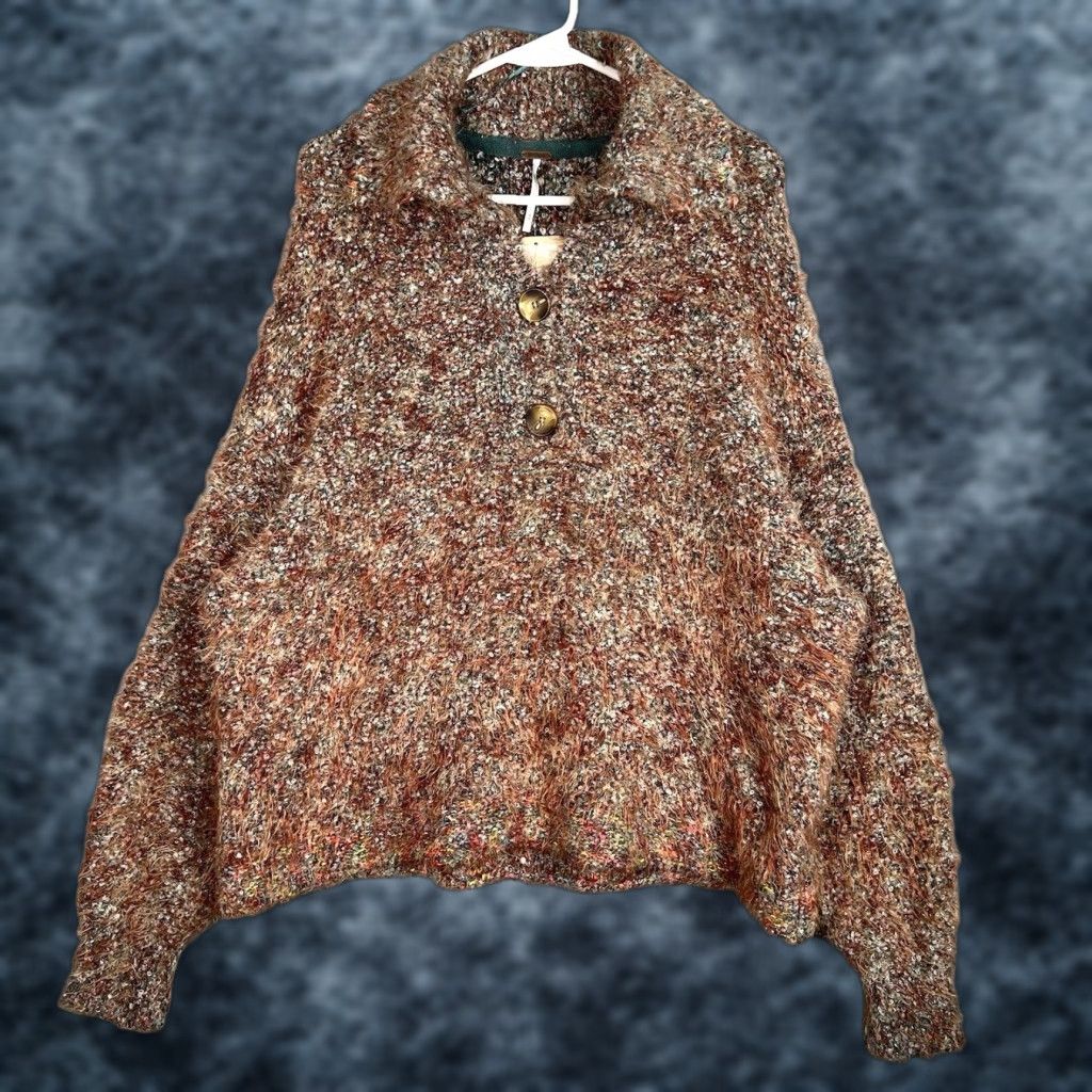 Free People Free People Pullover Sweater M Adult Womens Oversized Brown Knit Slouchy Cozy 90s Lagenlook Size M / US 6-8 / IT 42-44 - 1 Thumbnail