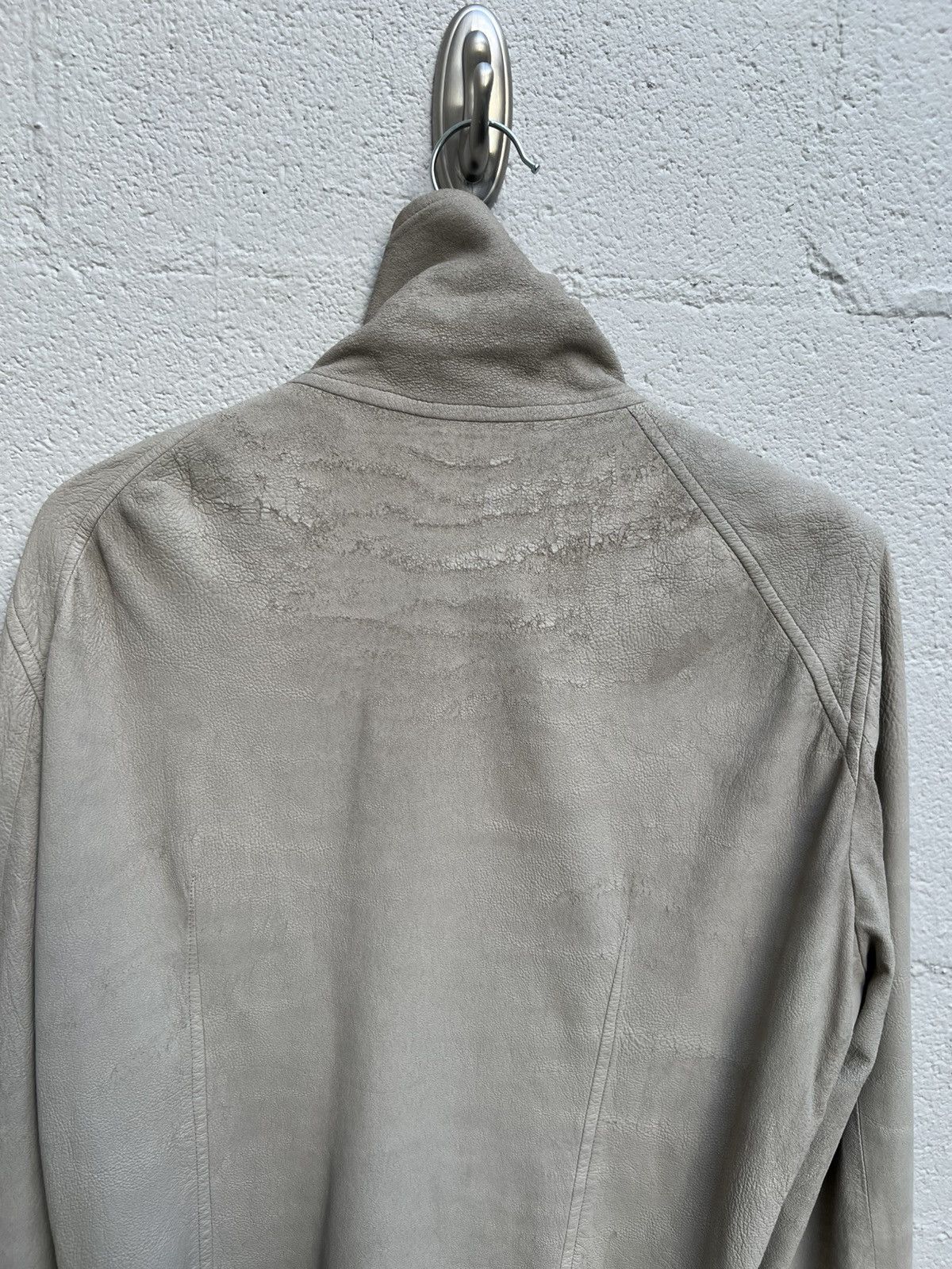 Rick Owens SS12 Rick Owens Blistered Leather High Neck Intarsia Jacket Size US L / EU 52-54 / 3 - 10 Thumbnail