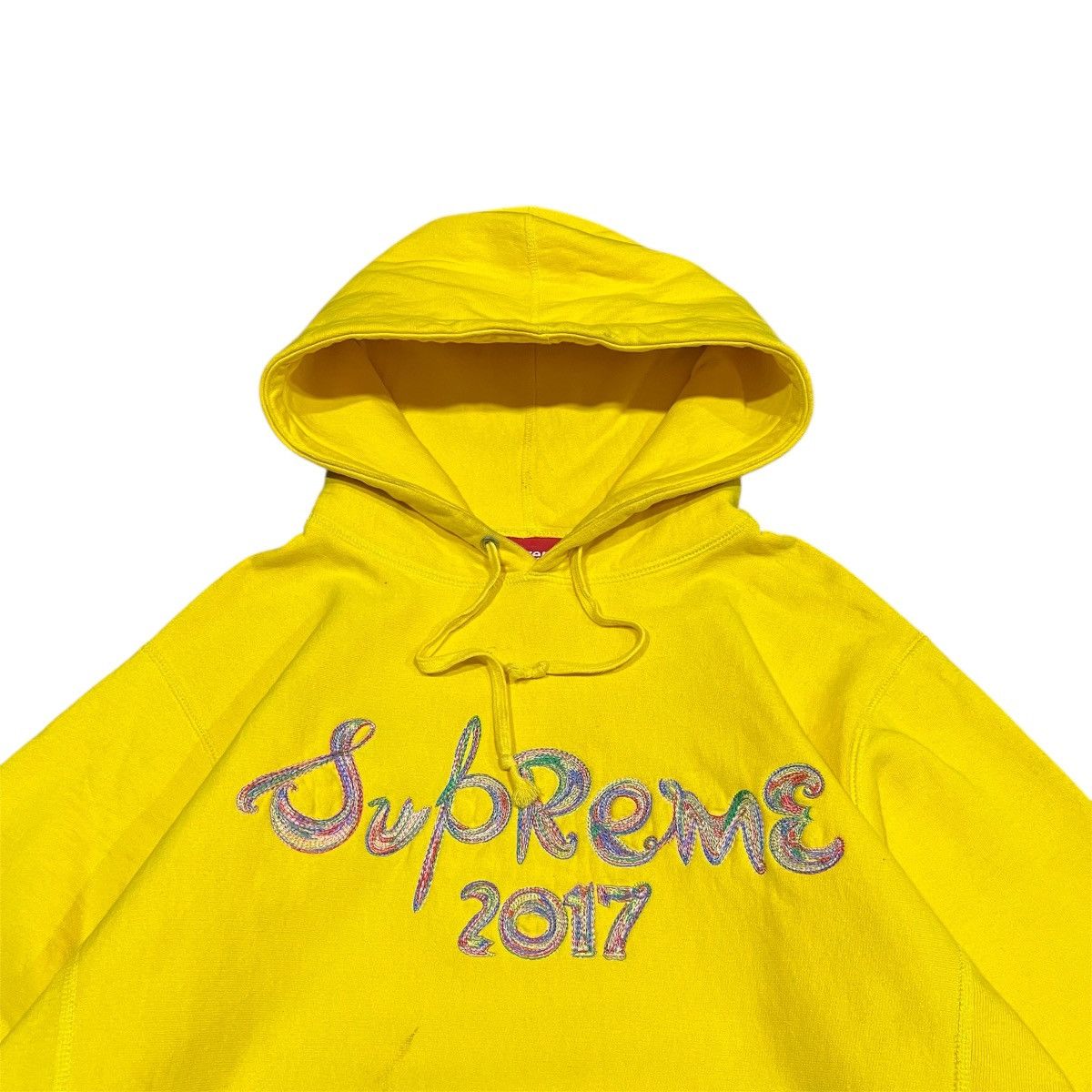 Supreme FW2017 Supreme Bursh Logo Pullover Hooded Yellow Size US M / EU 48-50 / 2 - 2 Thumbnail
