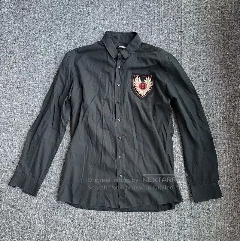 Balmain Balmain Black Cotton Men's Shirt for Spring Autumn . Size US S / EU 44-46 / 1 - 1 Thumbnail
