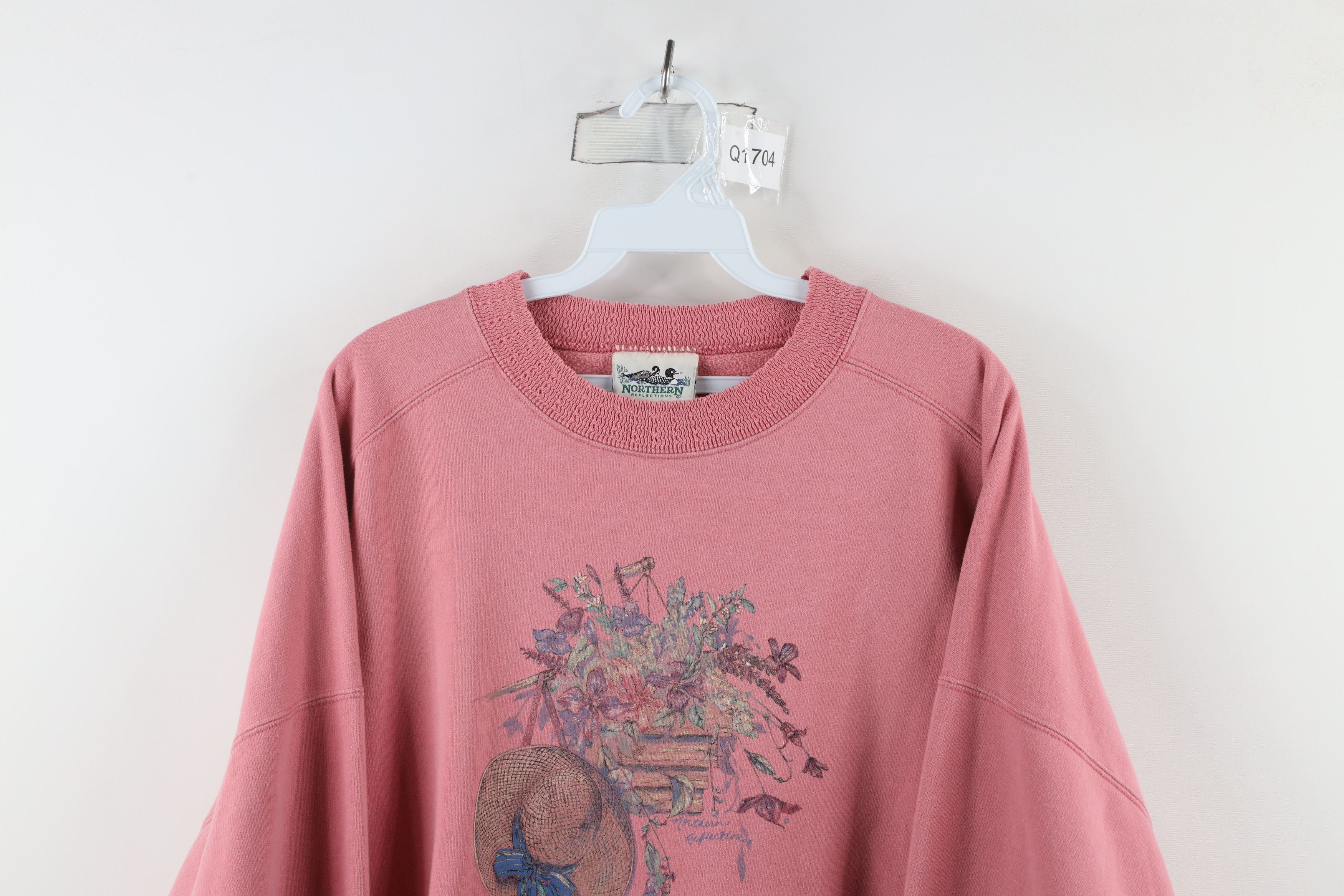 Vintage Vintage 90s Country Primitive Flower Crewneck Sweatshirt Size 3XL / US 20-22 - 2 Thumbnail