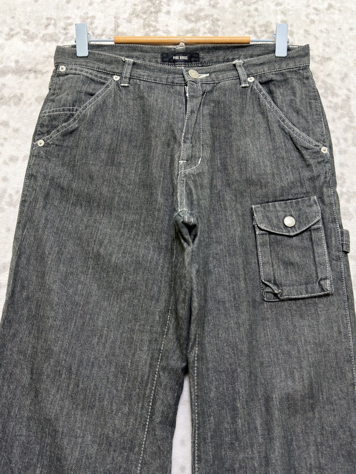 Pink House Pink House Bear Patch Black Denim Carpenter Pants Size US 29 - 3 Thumbnail