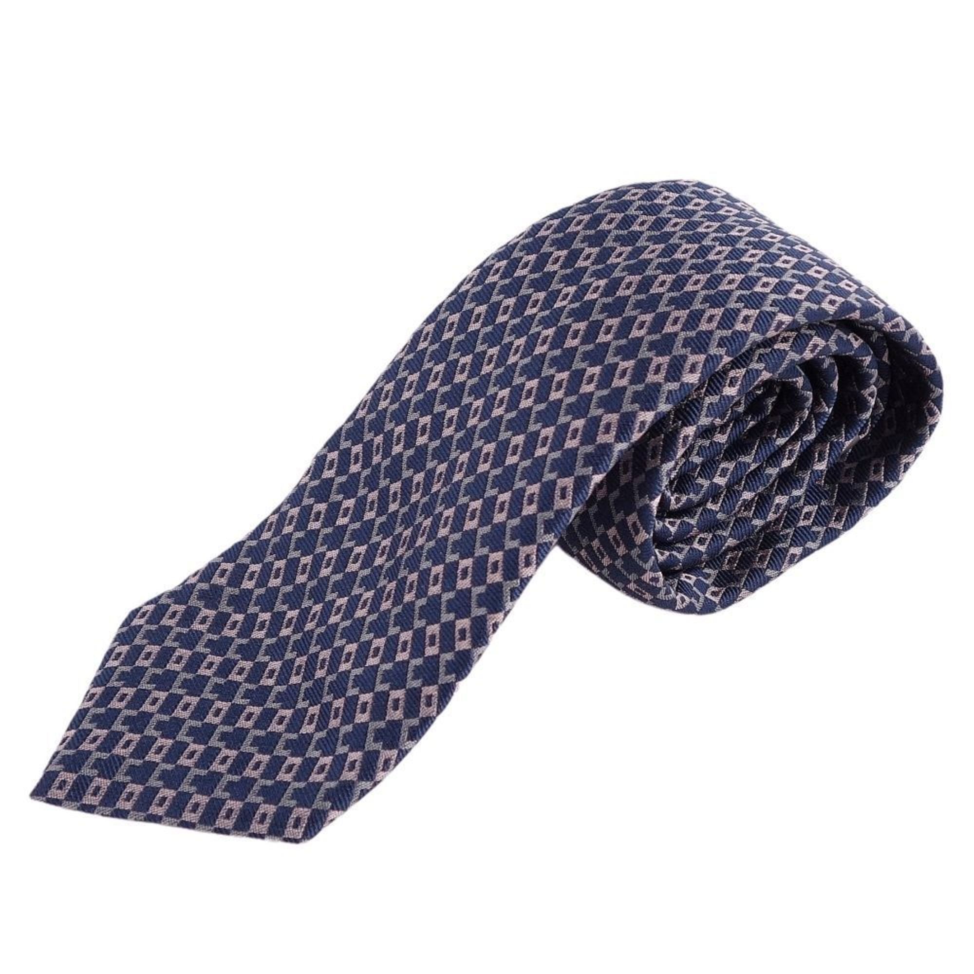 image of Dior Homme Necktie 100% Silk Men's Navy/gray/pink in Black
