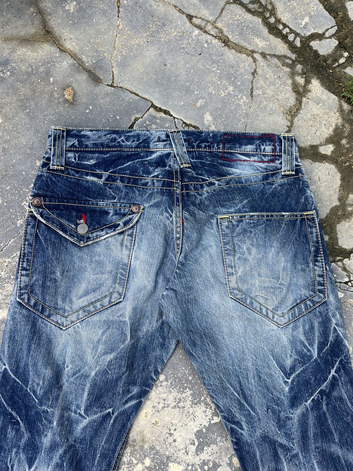 If Six Was Nine × Japanese Brand × Vintage Flare Crazy Striking Design Blue Jean Japan Denim Size US 32 / EU 48 - 17 Thumbnail