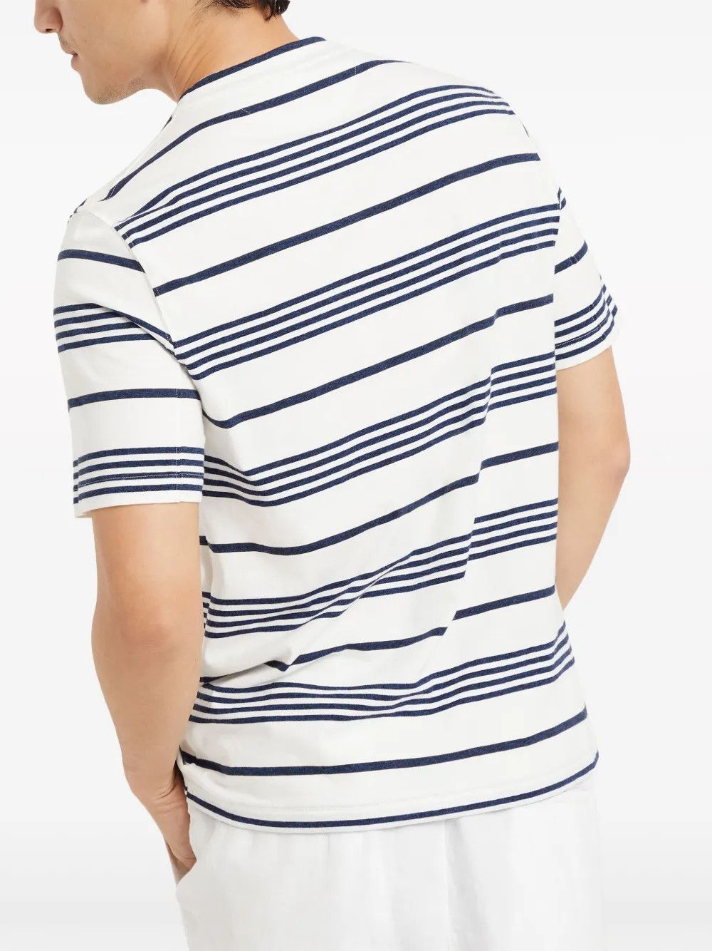 Brunello Cucinelli o1y0526 Crewneck T-Shirt in White/Black Size US XS / EU 42 / 0 - 4 Thumbnail